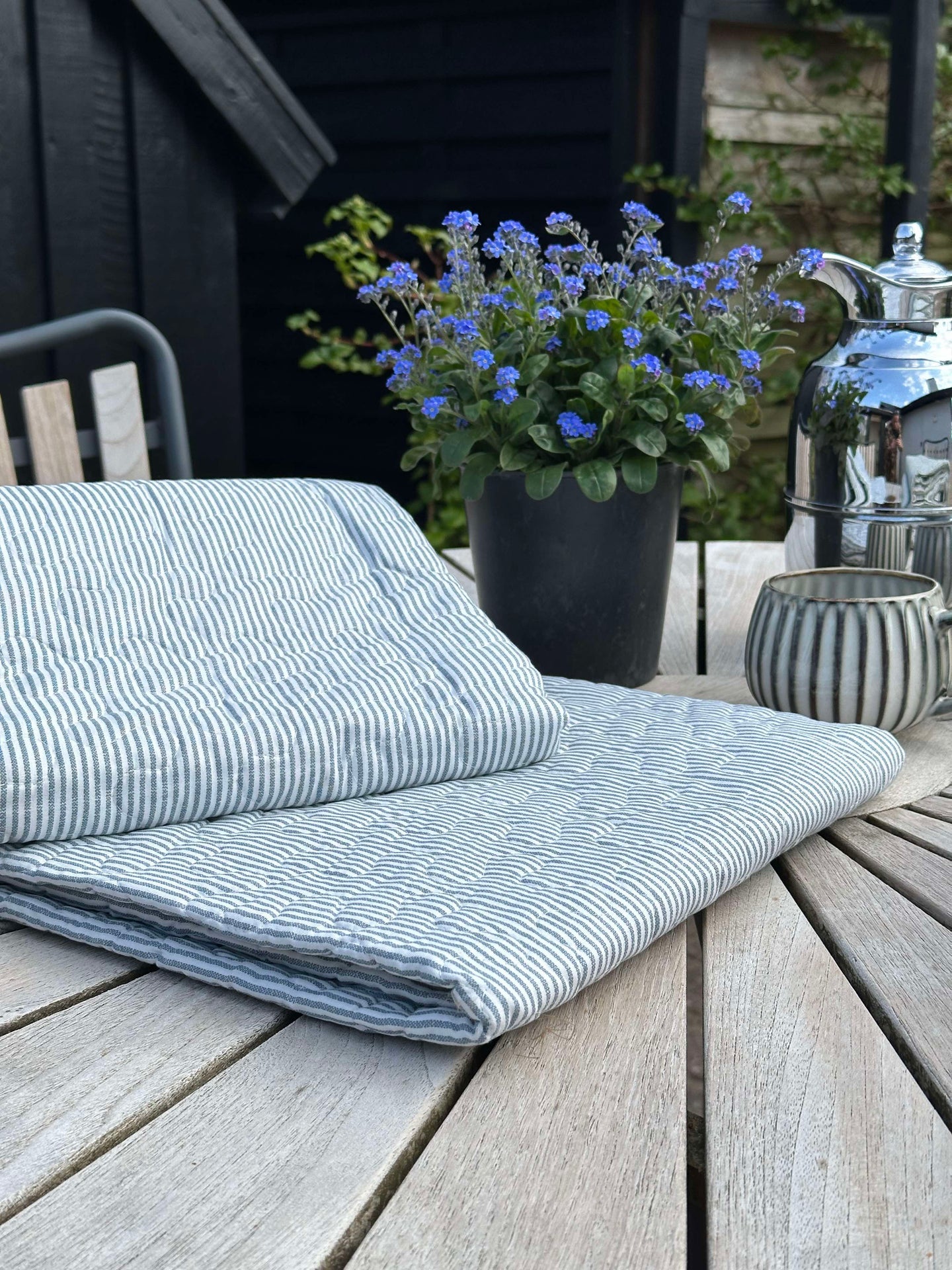 Picknickfilt Blå randig