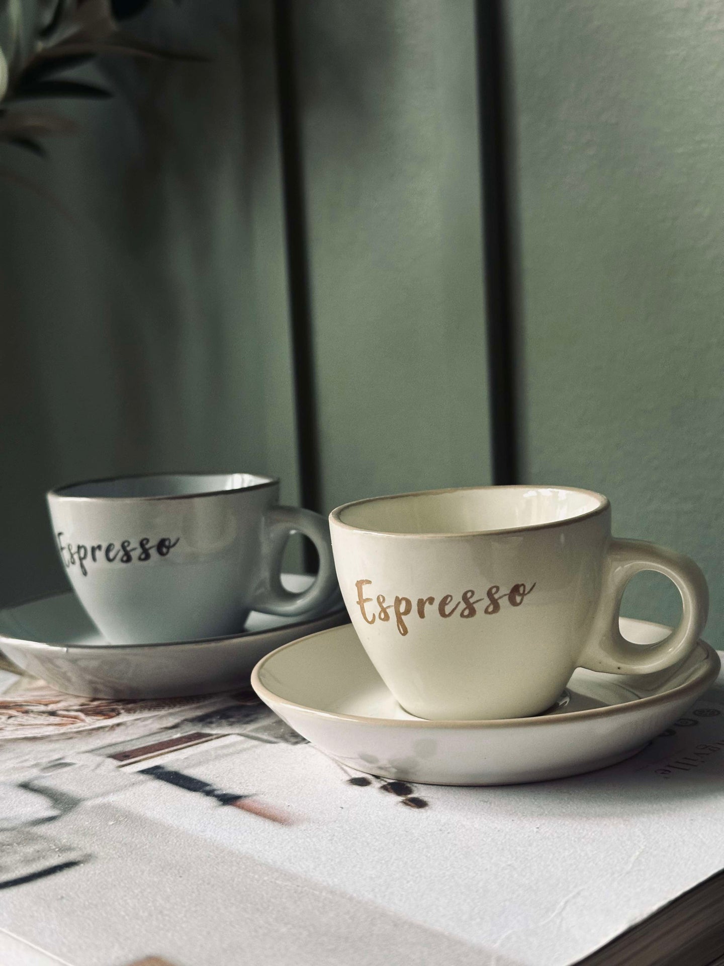 Espressokopp med fat 100 ml - 4 st