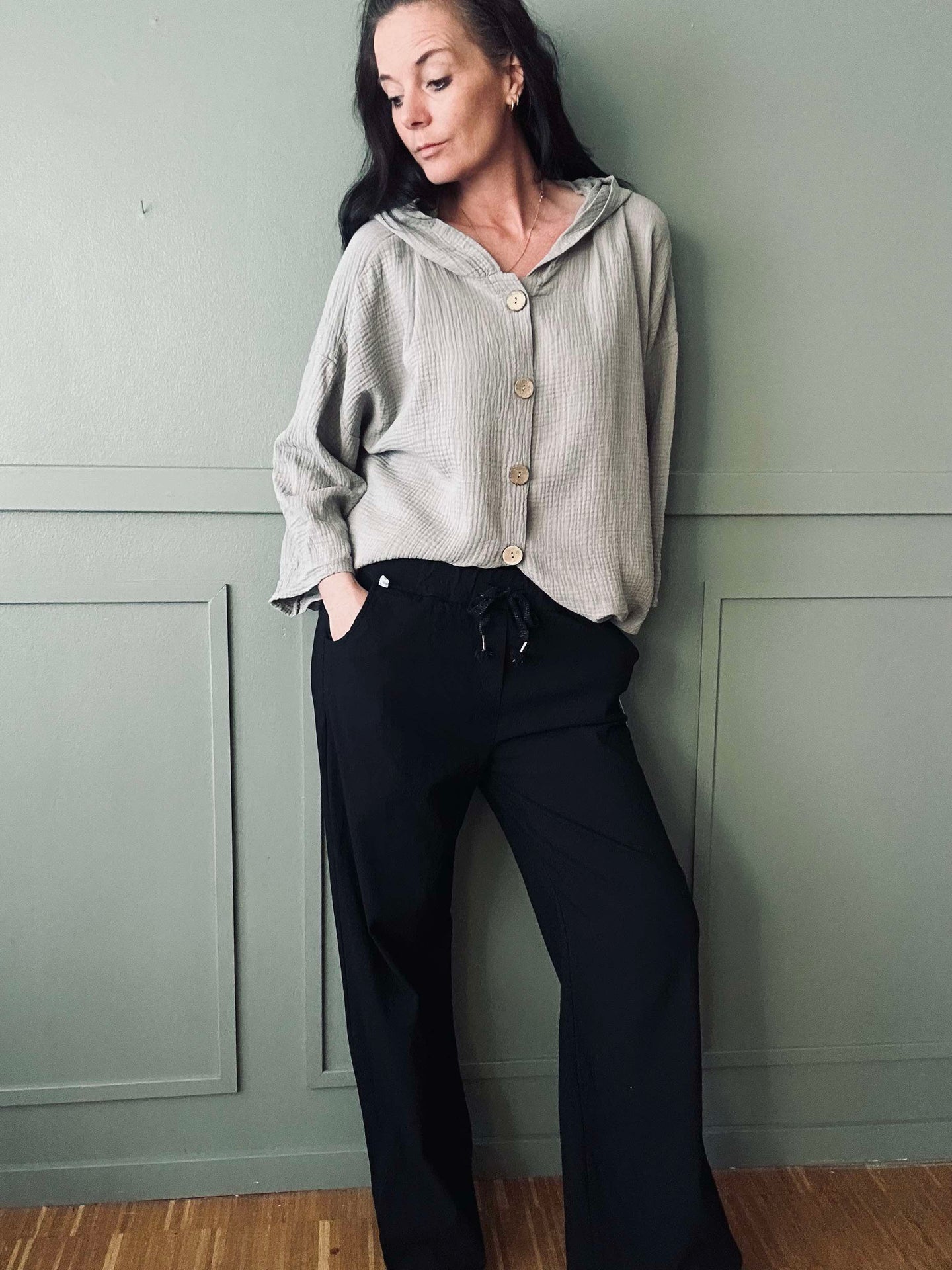 Cardigan i lätt våfflad bomull - Beige