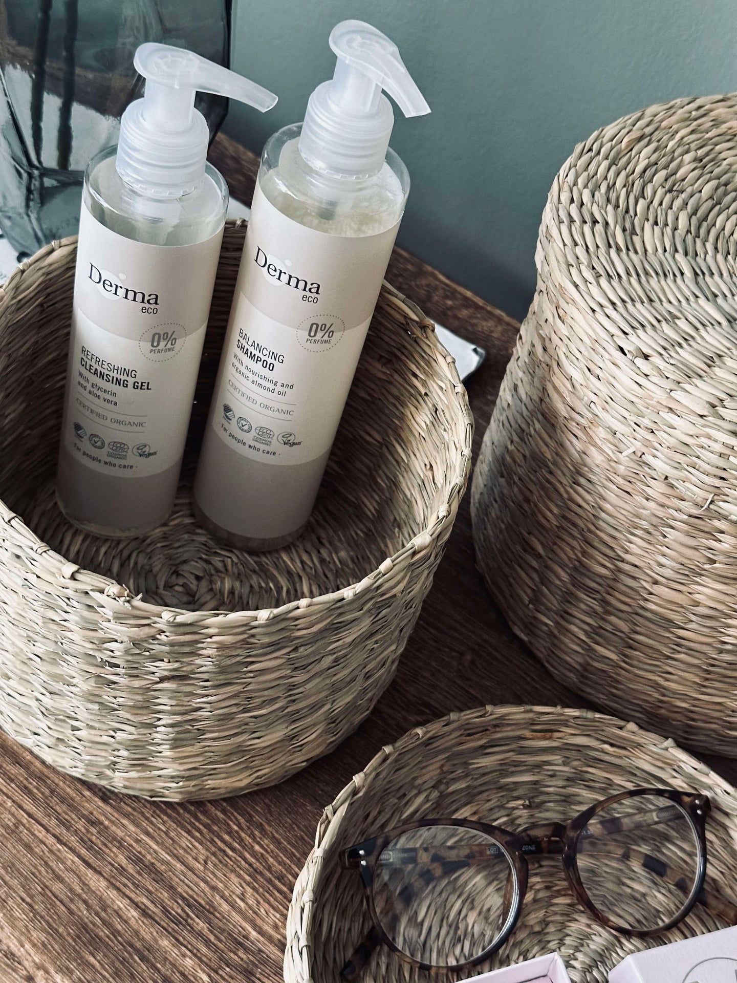 Korgar med lock - Set om 2 st