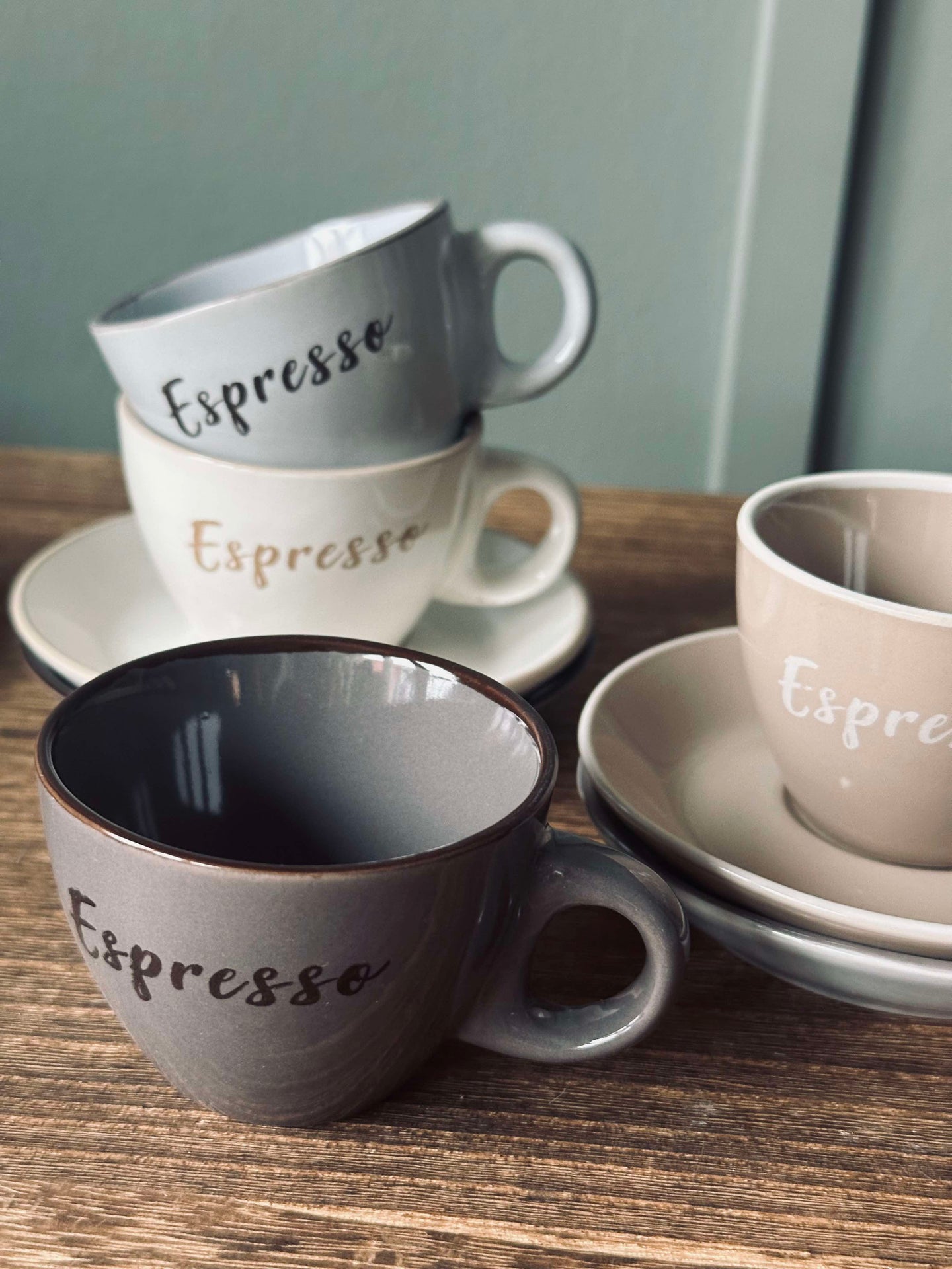 Espressokopp med fat 100 ml - 4 st