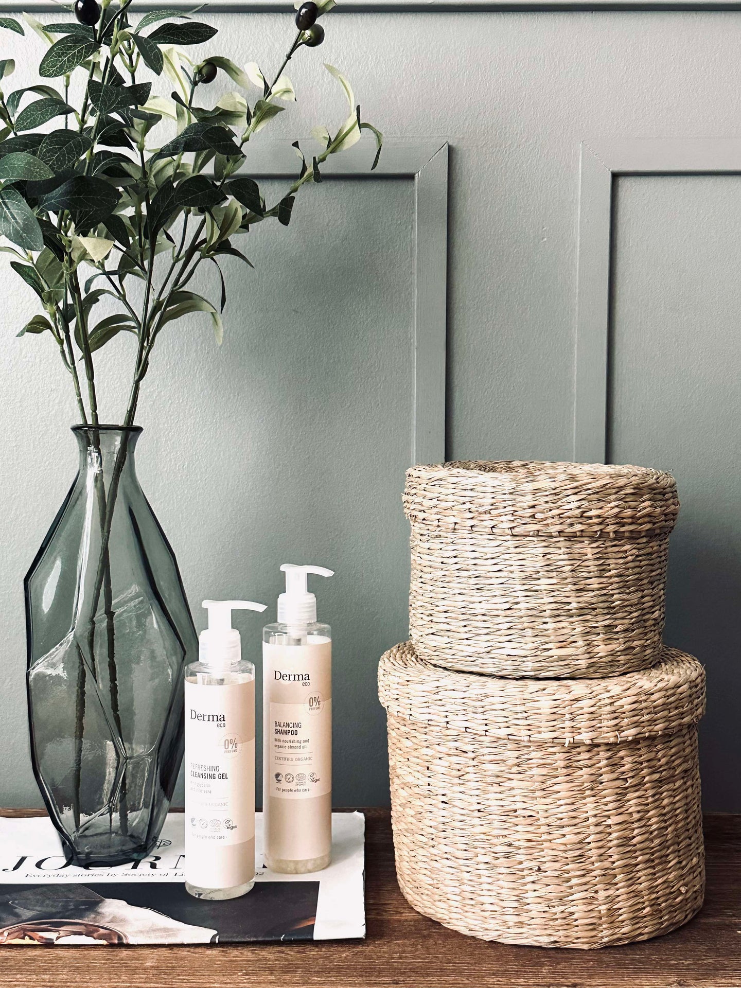 Korgar med lock - Set om 2 st