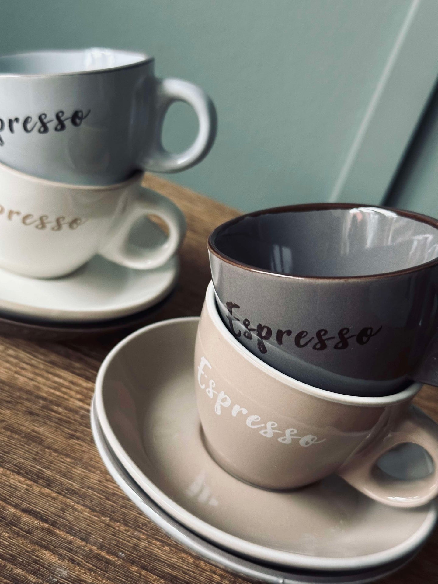 Espressokopp med fat 100 ml - 4 st