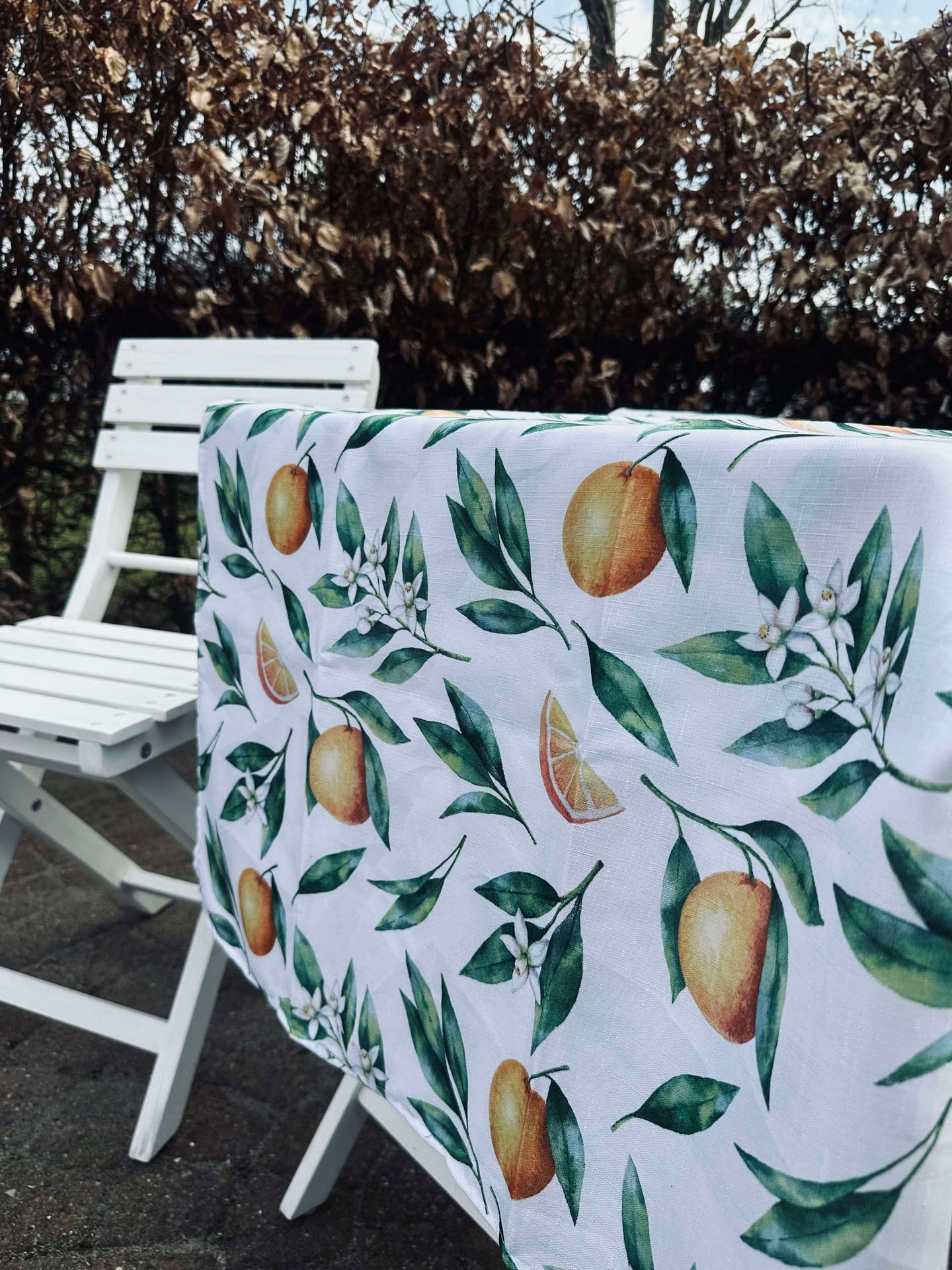 Duk - Vattenavvisande 180x130 - Orange citrus