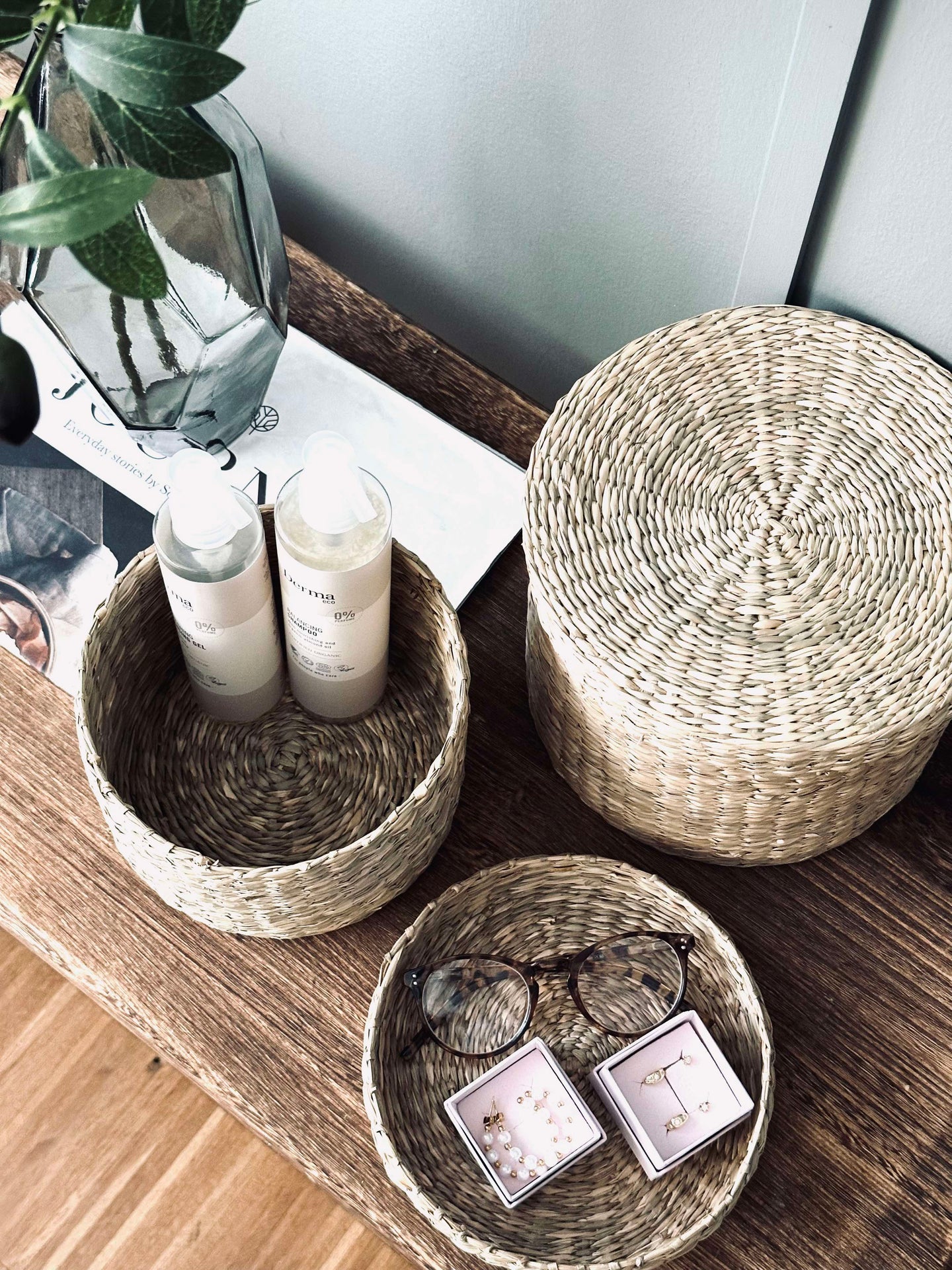 Korgar med lock - Set om 2 st