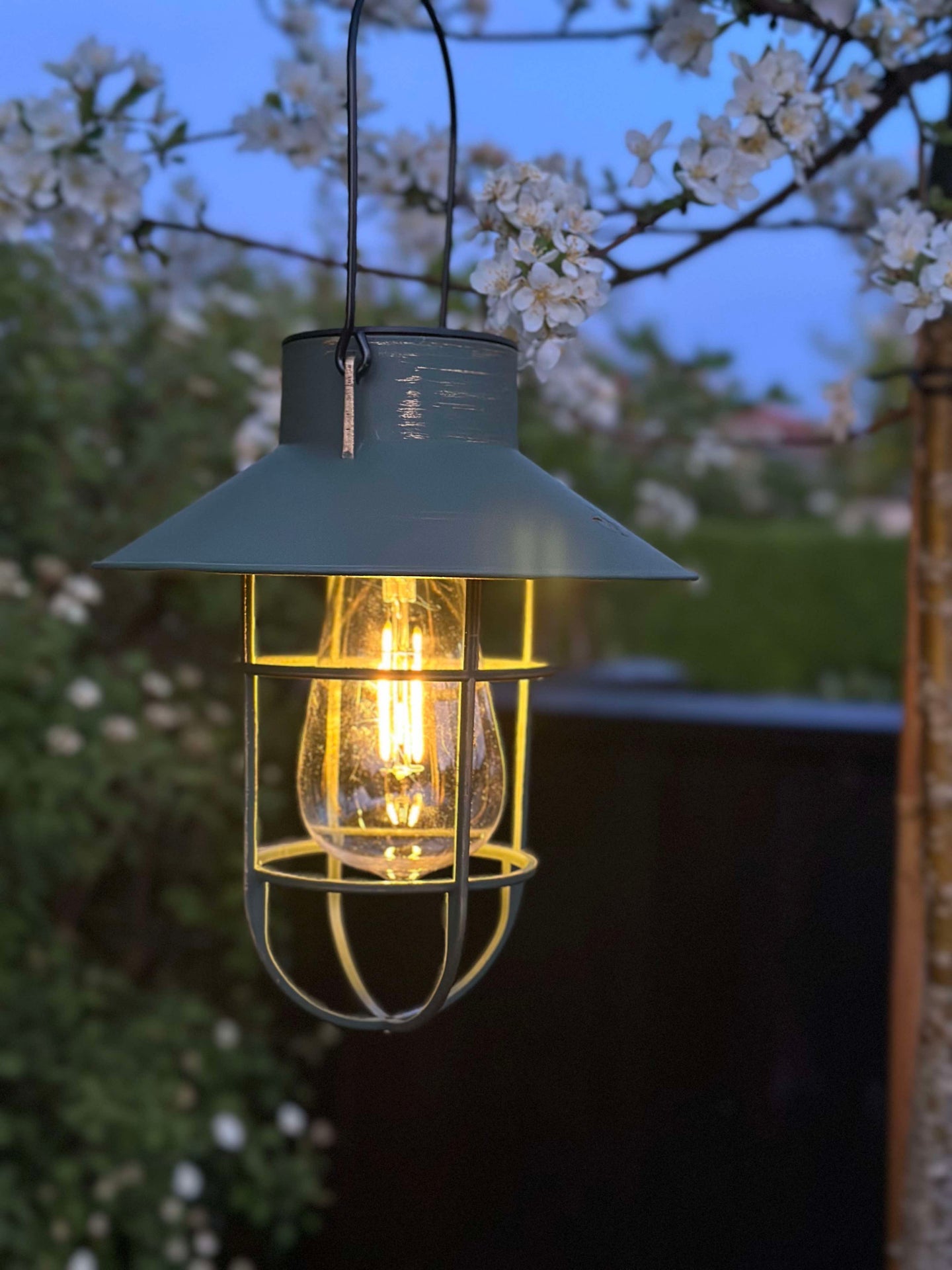 Solar lampa med upphängning - Grön / guld