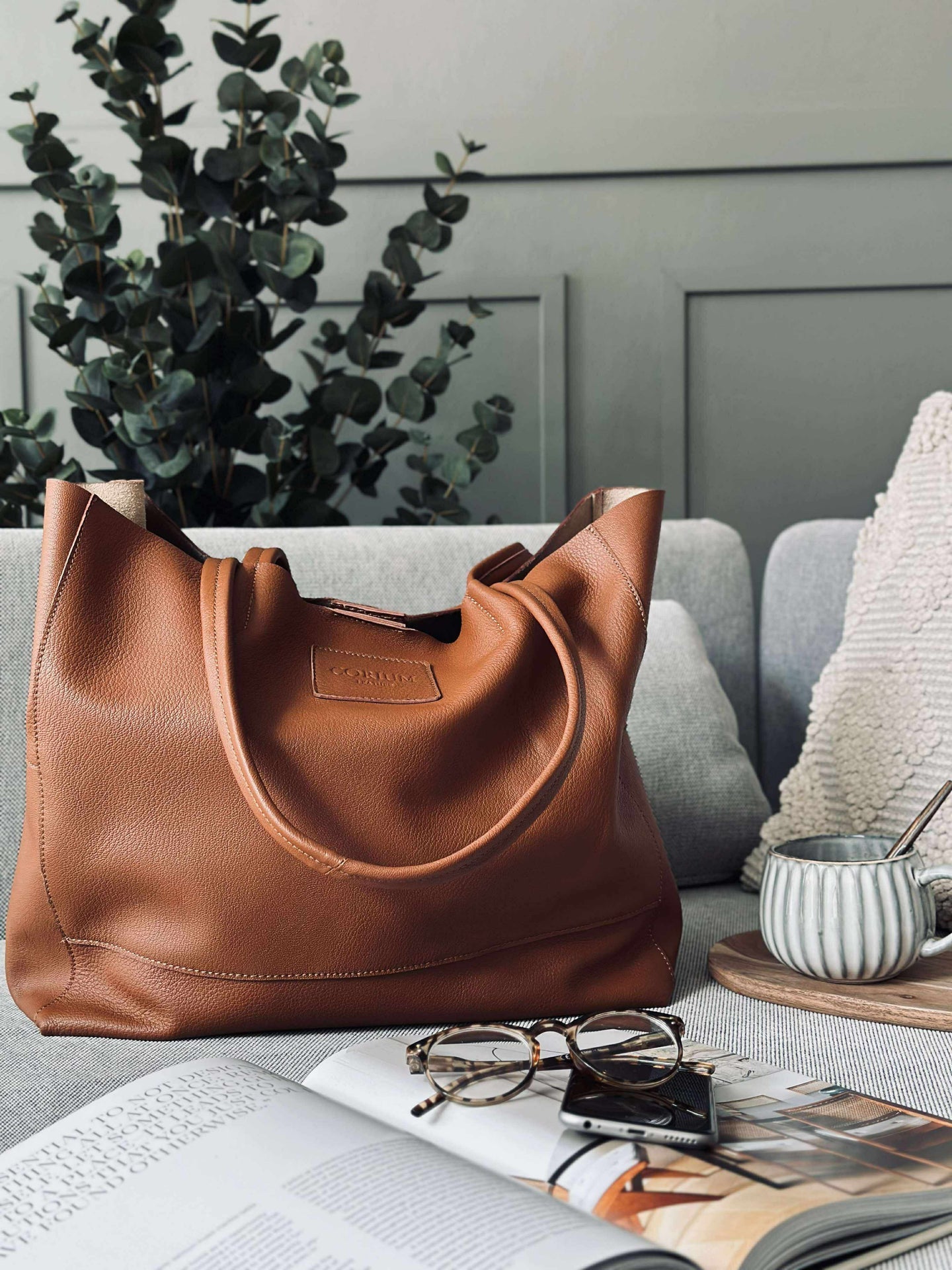 Shopper Daily i mjukt läder - Cognac