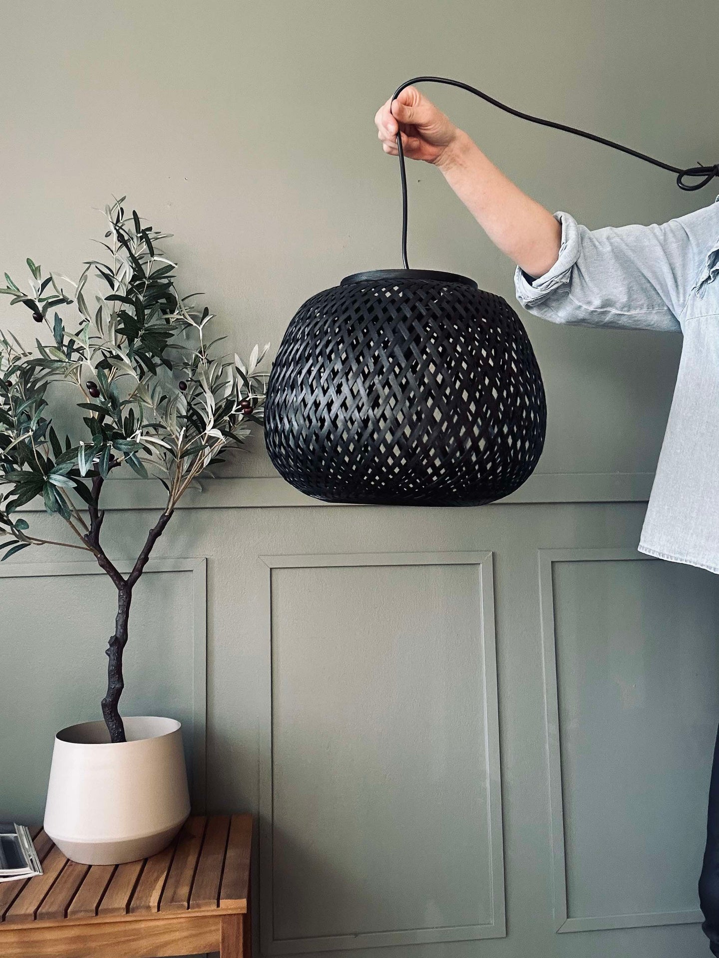 Bambu lampa - Svart dia 33