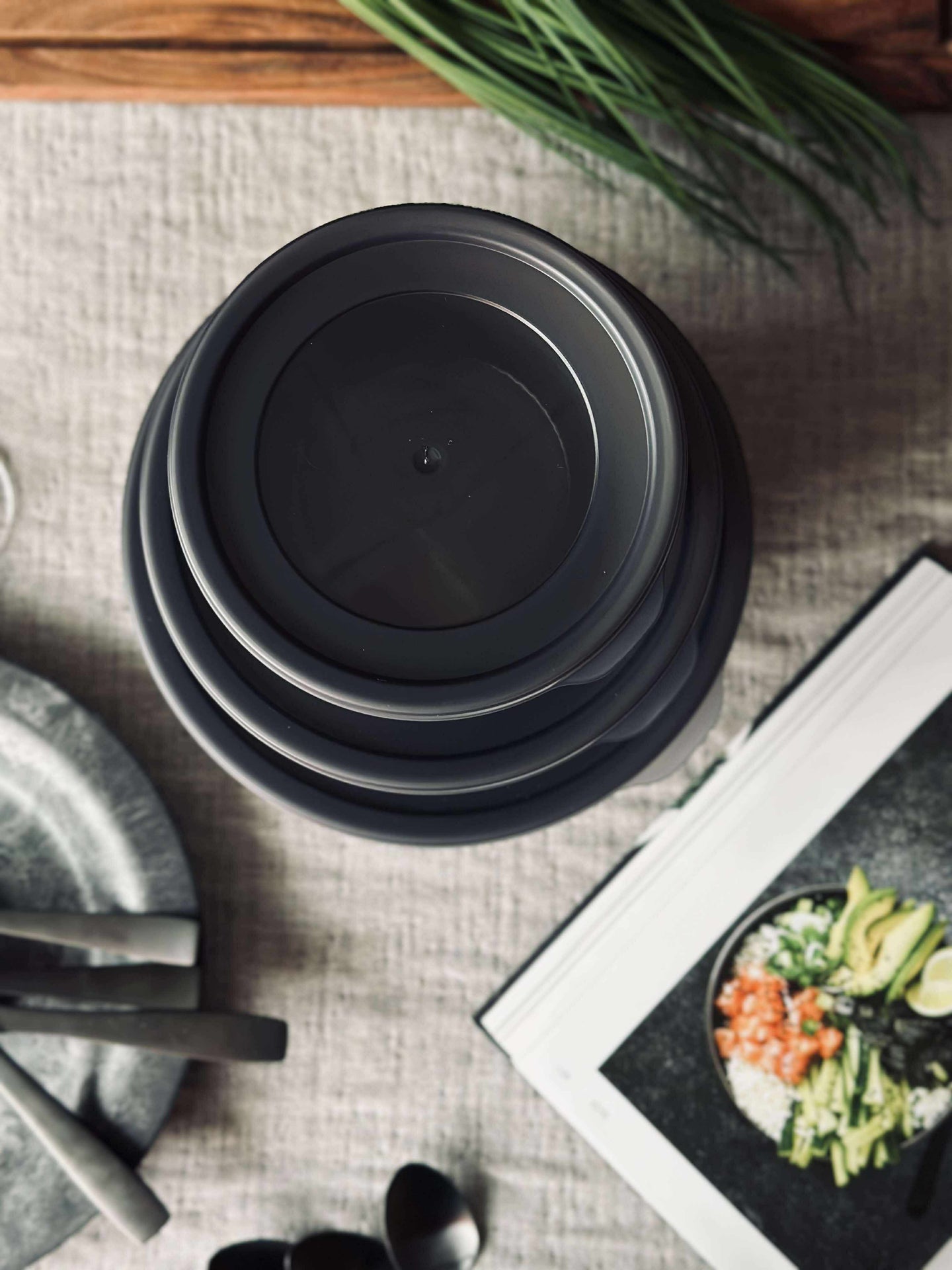 Förvaringsburkar - Set med 3 st. Grå