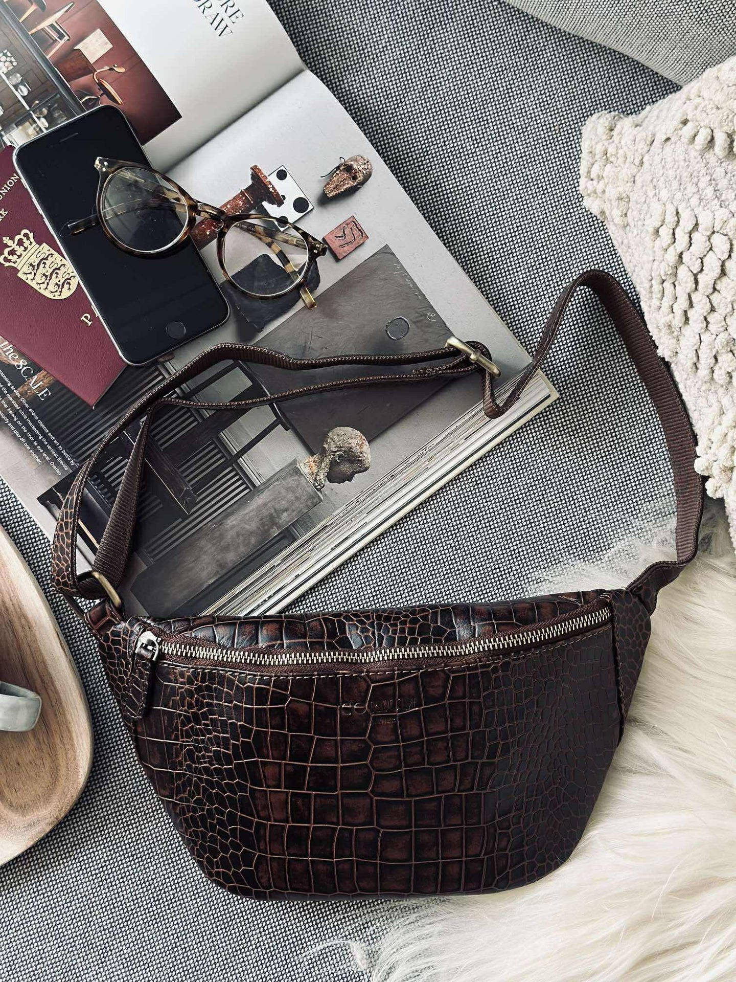 Bumbag brown croco