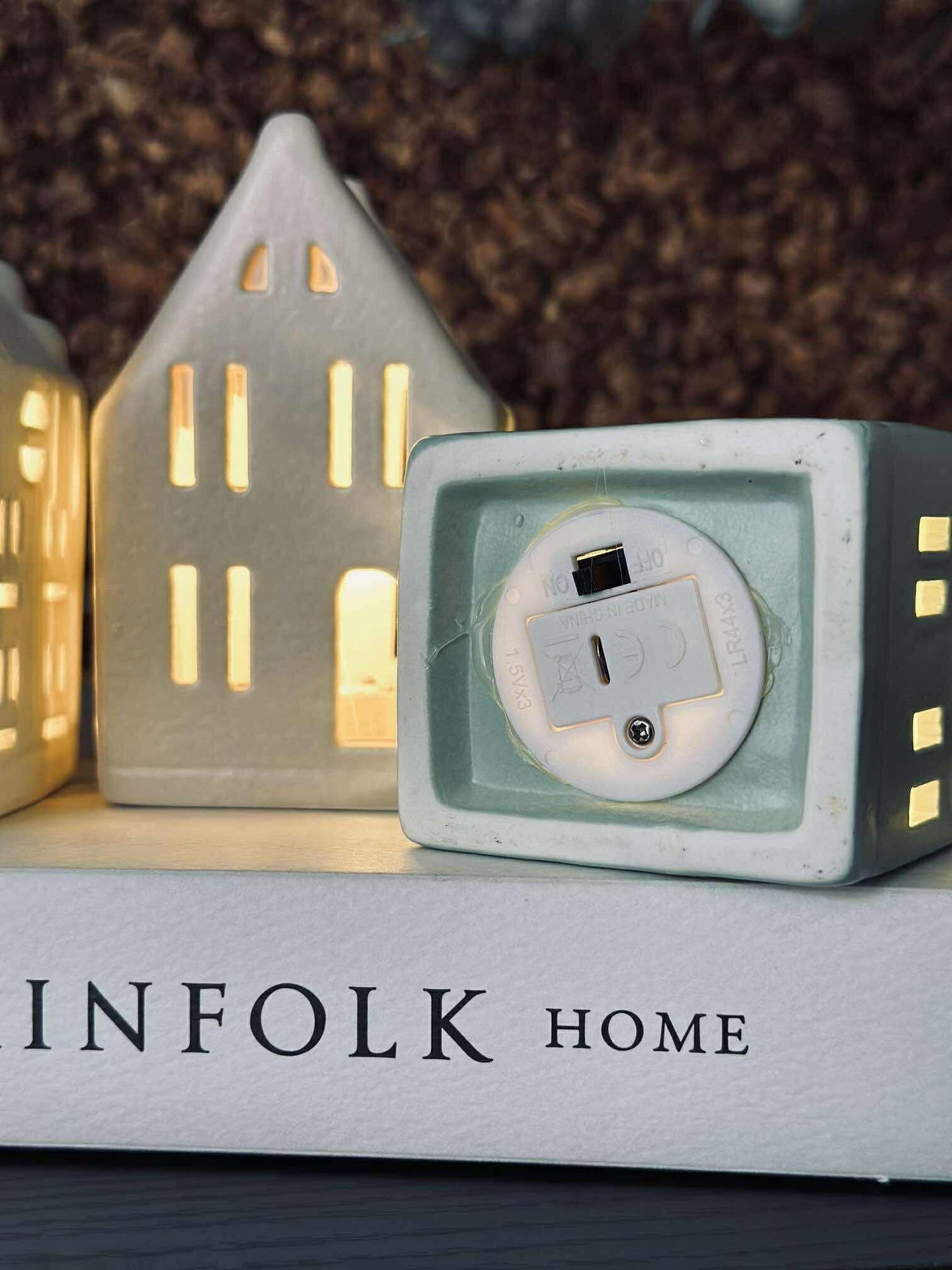 Ljushus med LED - Set med 3 hus