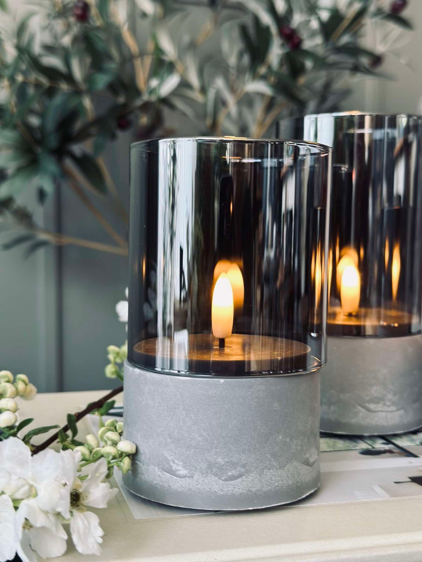 LED GREY Cylinder Set med 3 st - Godkänd för inne och ute
