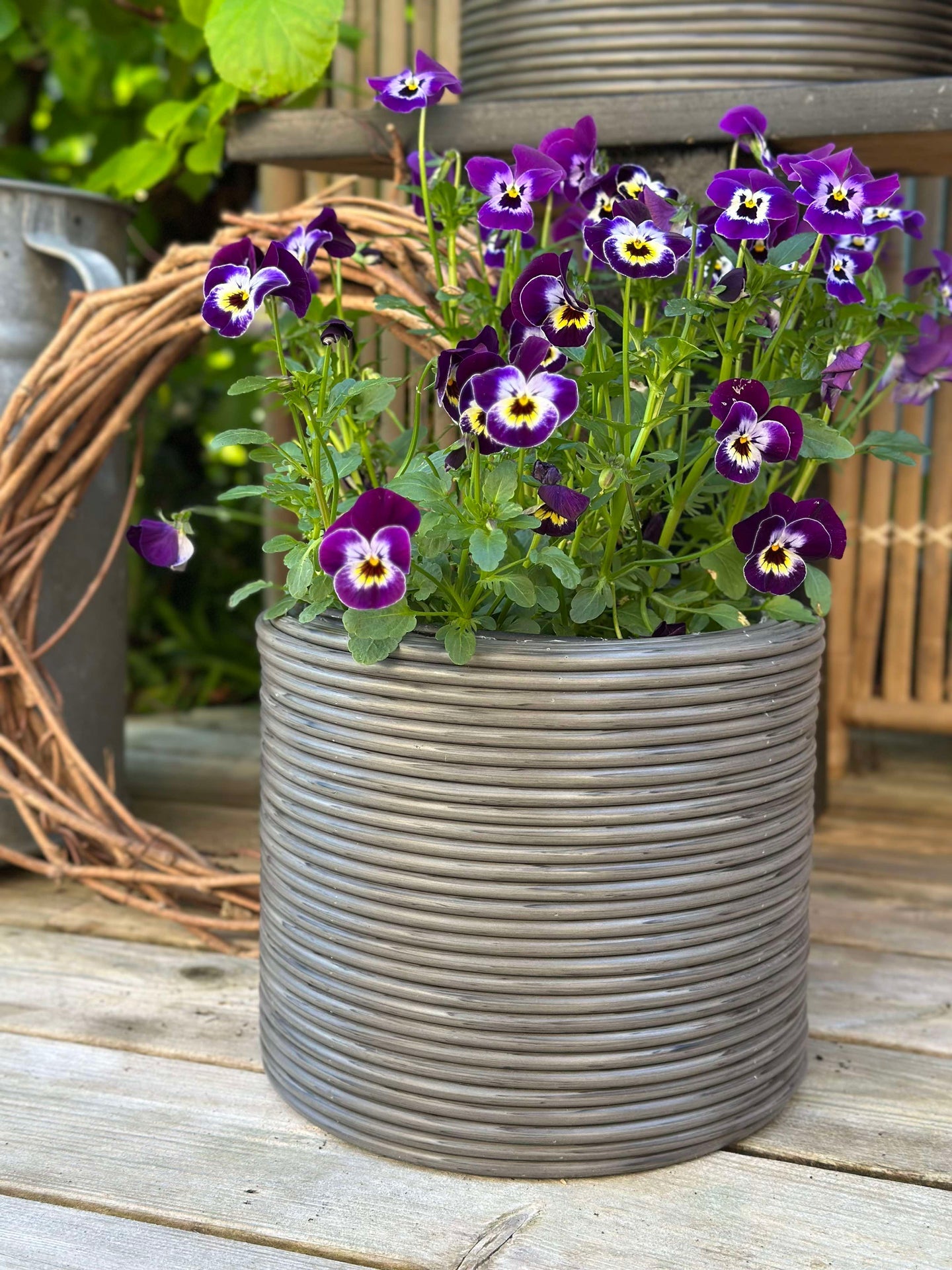 Växtkorg Grå - Set om 3 st.