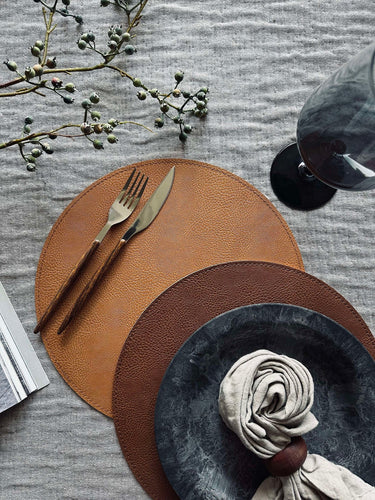 Vändbar bordstablett - Konjak / natur