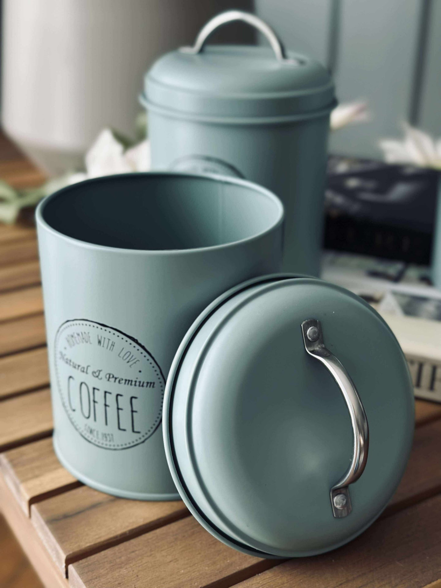 Förvaringsburkar 3 st - Dammig grön