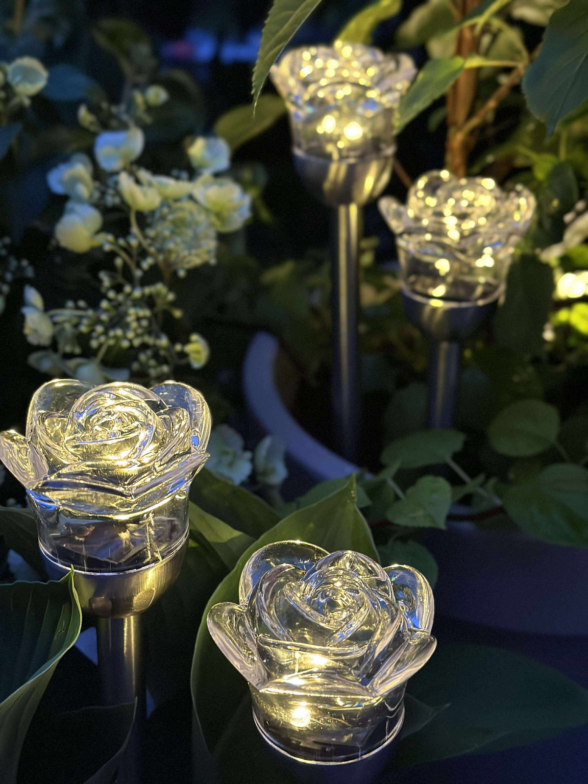 Fackla med solceller FLOWER – Set med 4 st