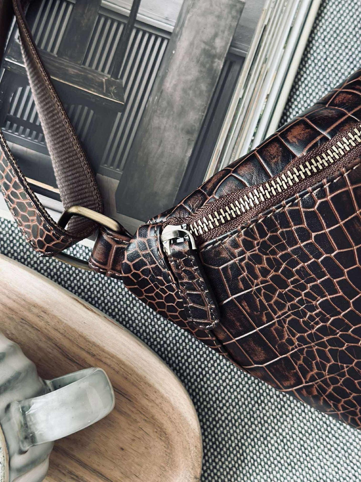 Bumbag brown croco