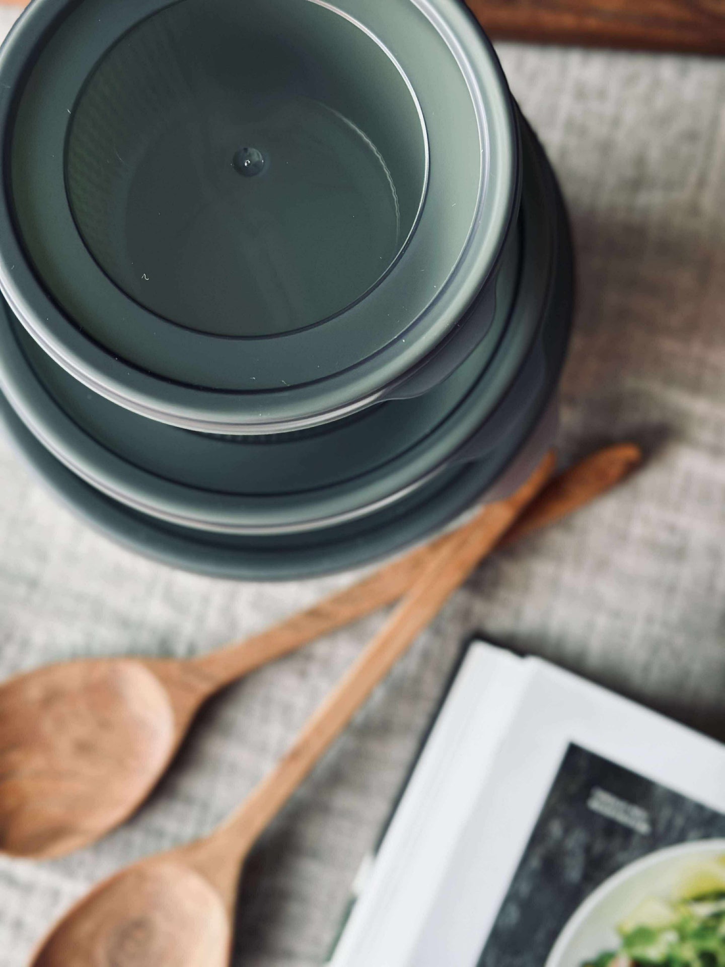 Förvaringsburkar - Set med 3 st. Dammig grön