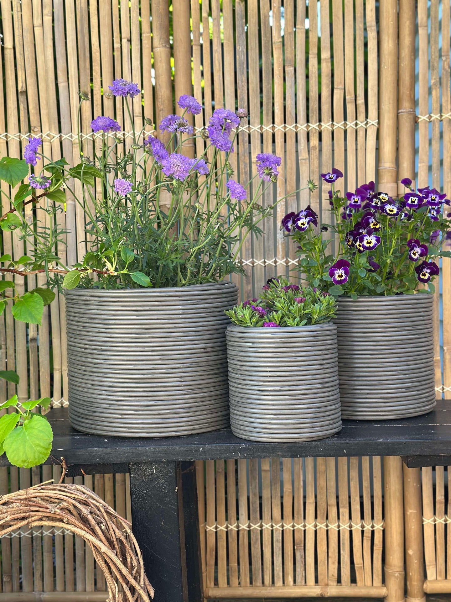 Växtkorg Grå - Set om 3 st.