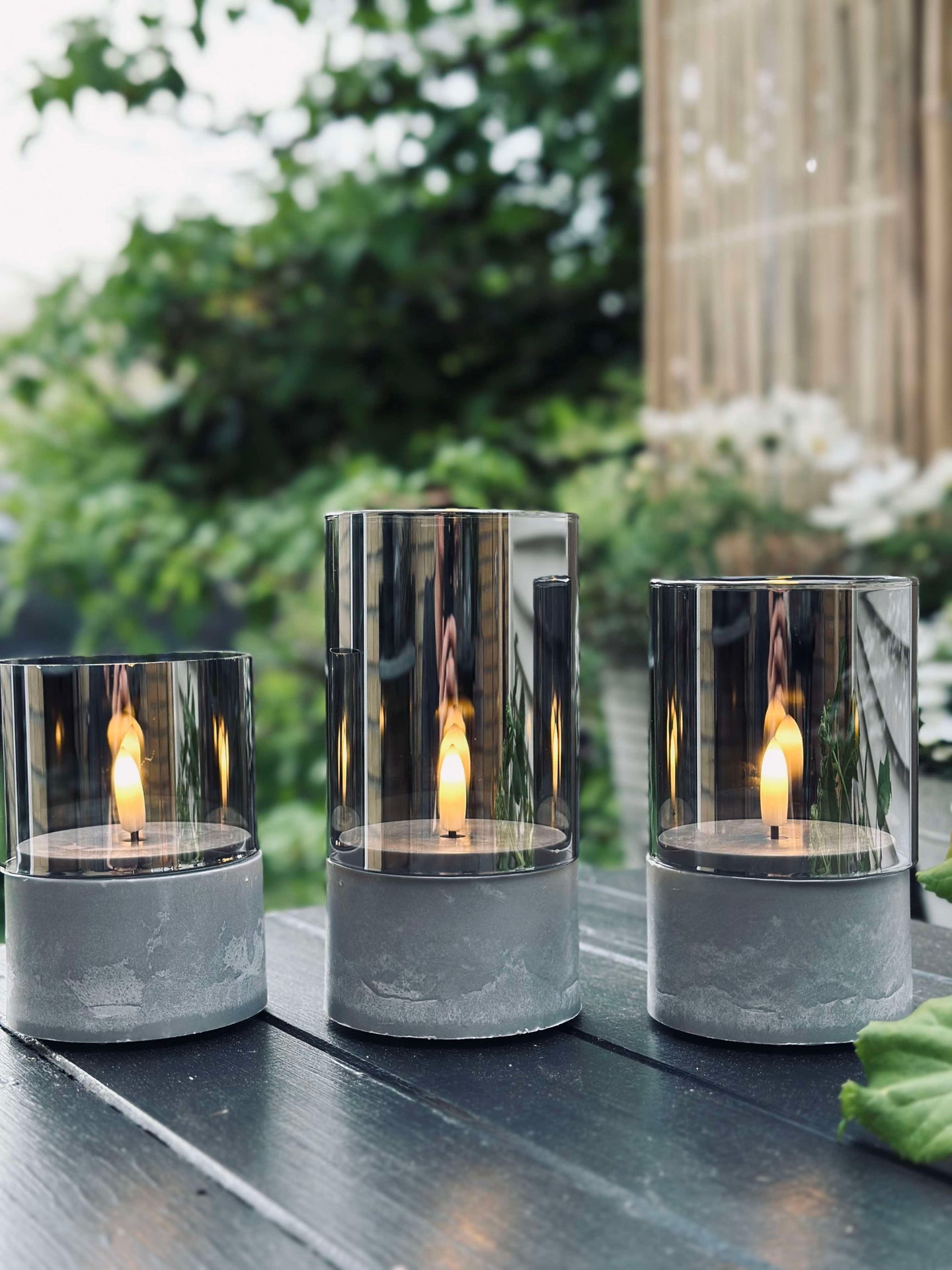 LED GREY Cylinder Set med 3 st - Godkänd för inne och ute