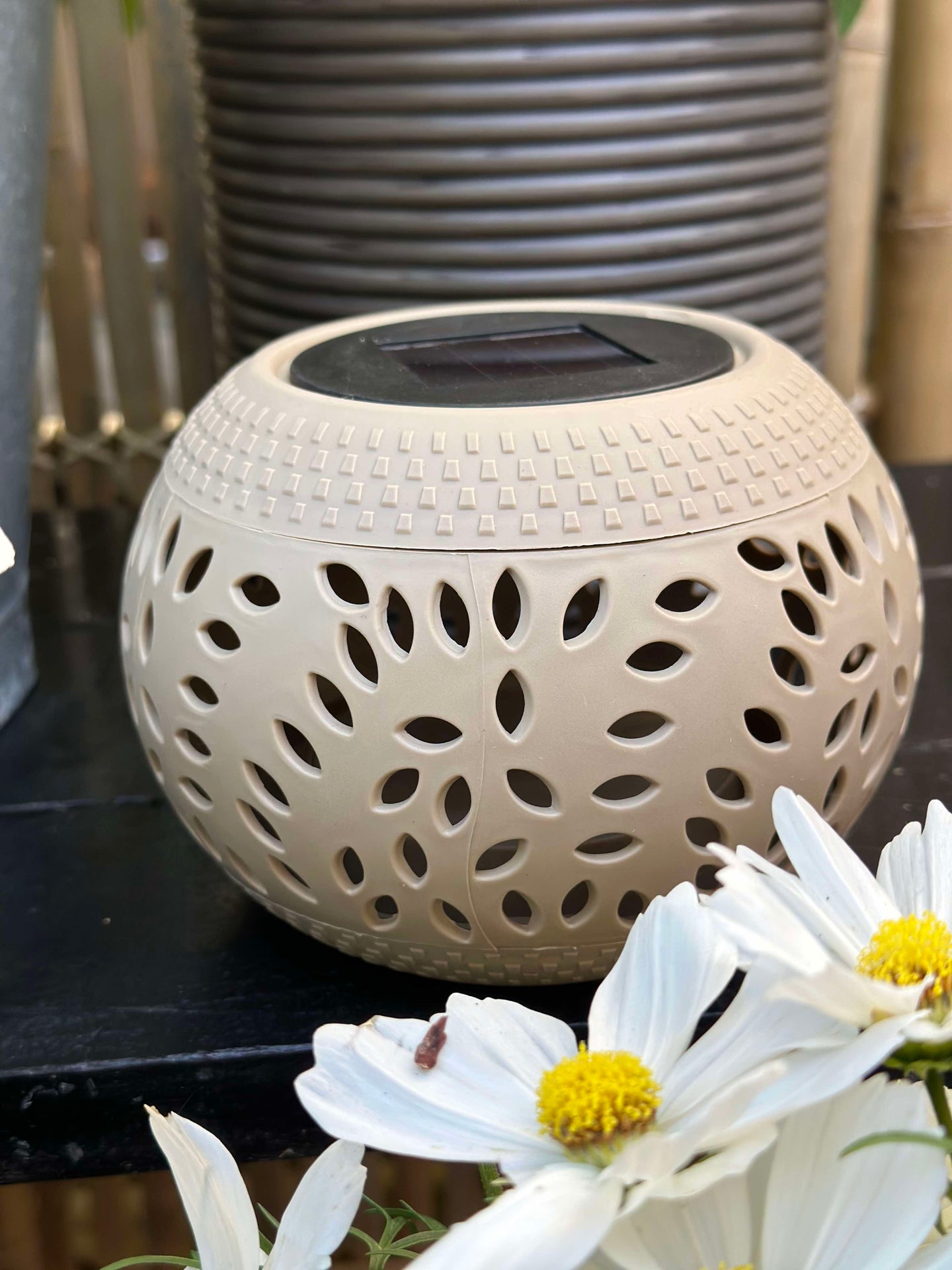 Solcellslykta FIONA - Beige