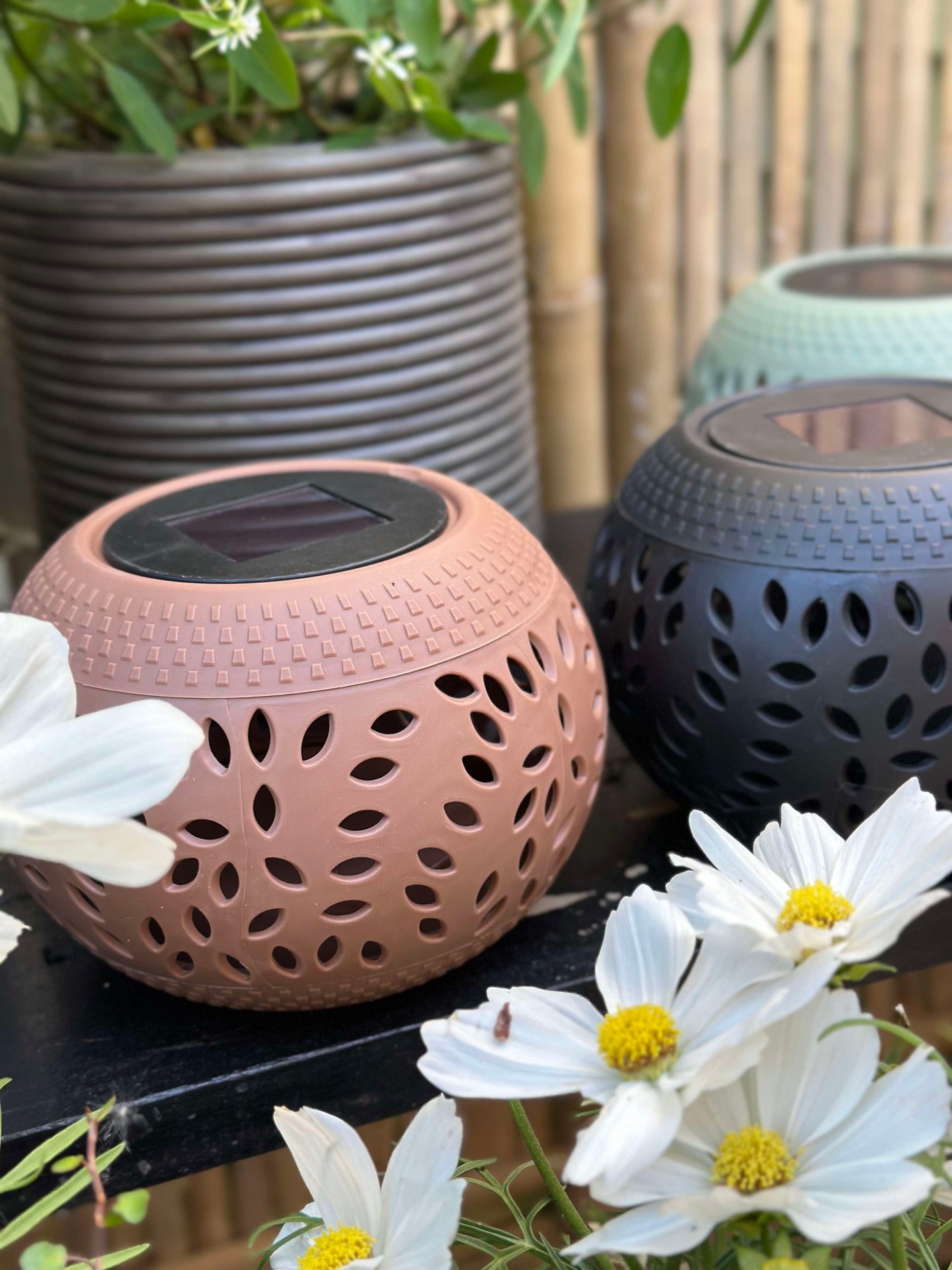 Solcellslykta FIONA - Gammalrosa