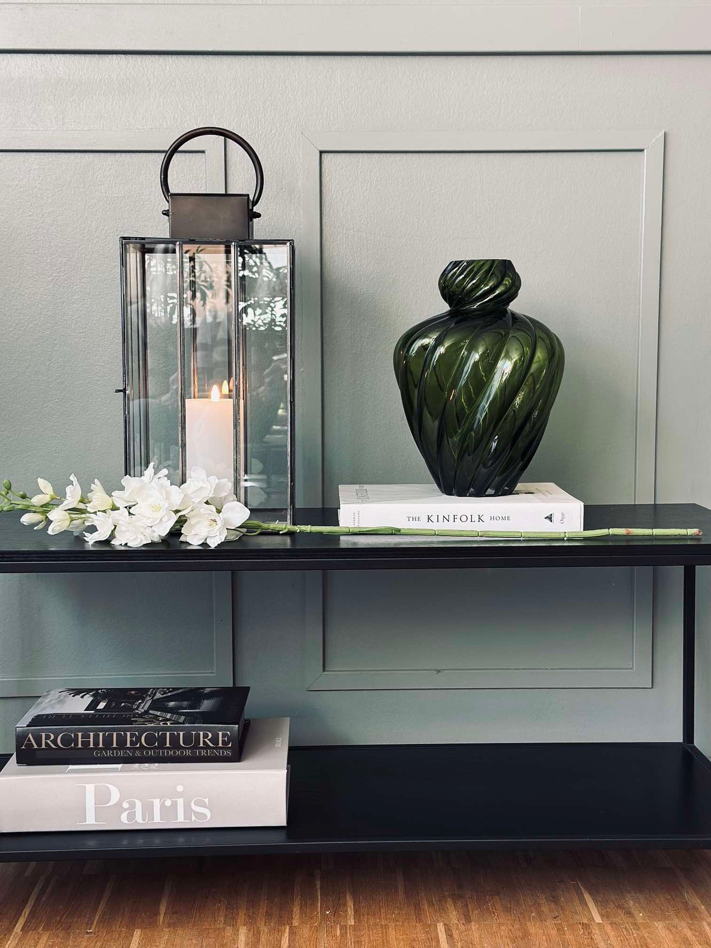 Vas ART grön munblåst