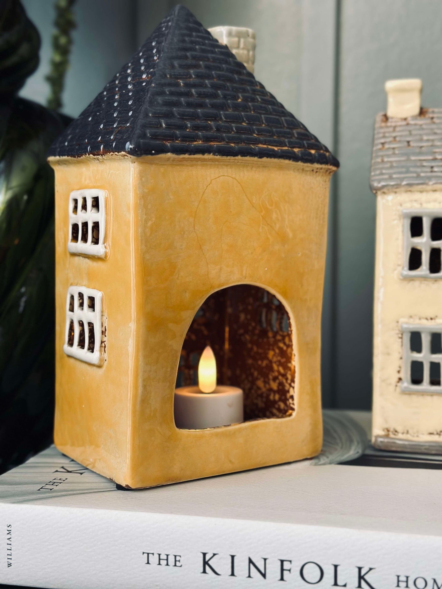 Ljuslykta Keramik - Gul