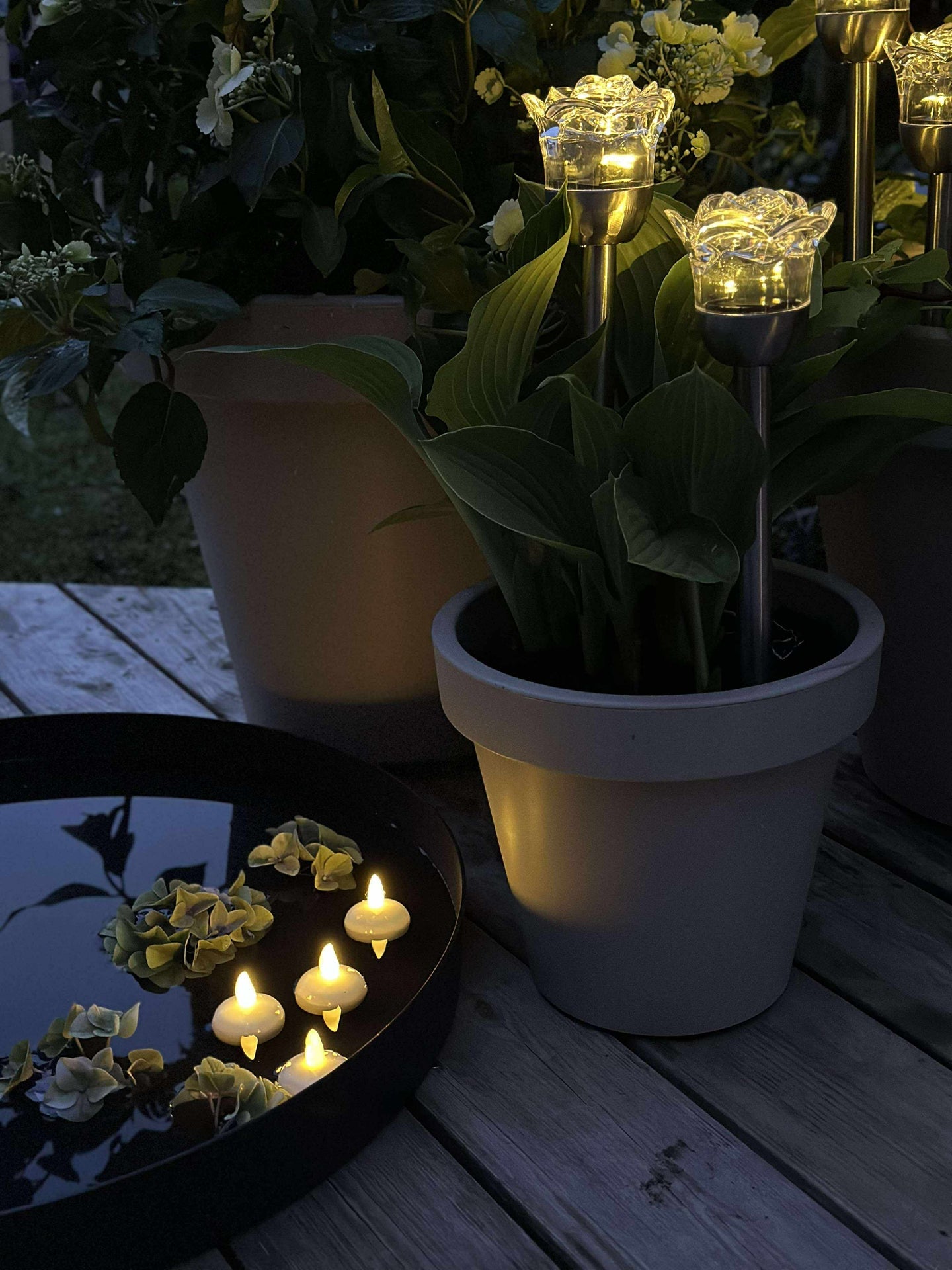 Fackla med solceller FLOWER – Set med 4 st