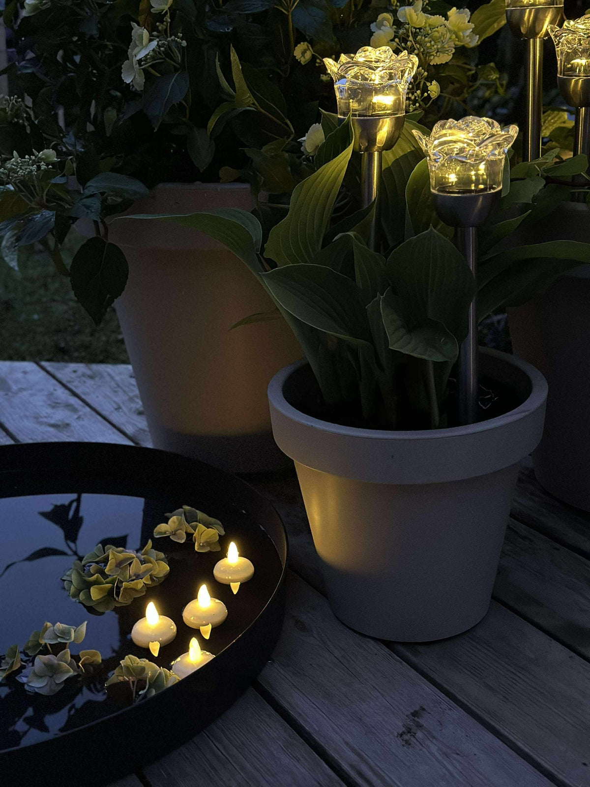 Fackla med solceller FLOWER – Set med 4 st