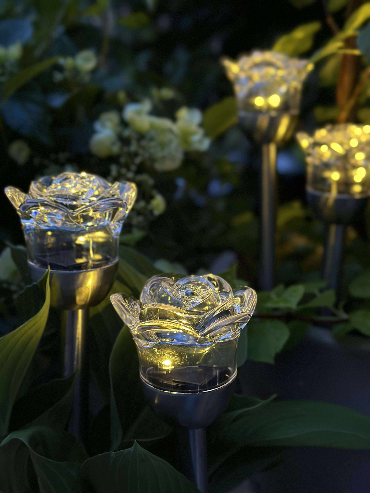 Fackla med solceller FLOWER – Set med 4 st