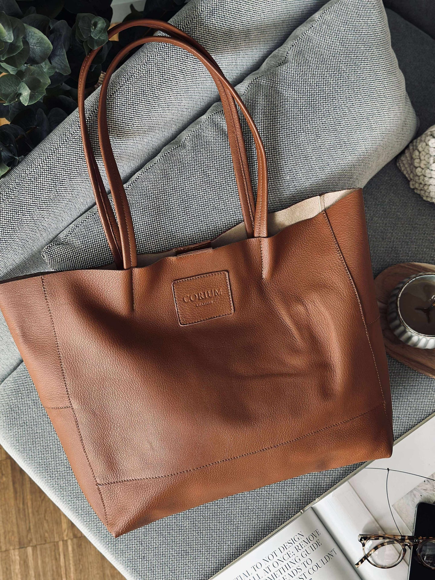 Shopper Daily i mjukt läder - Cognac