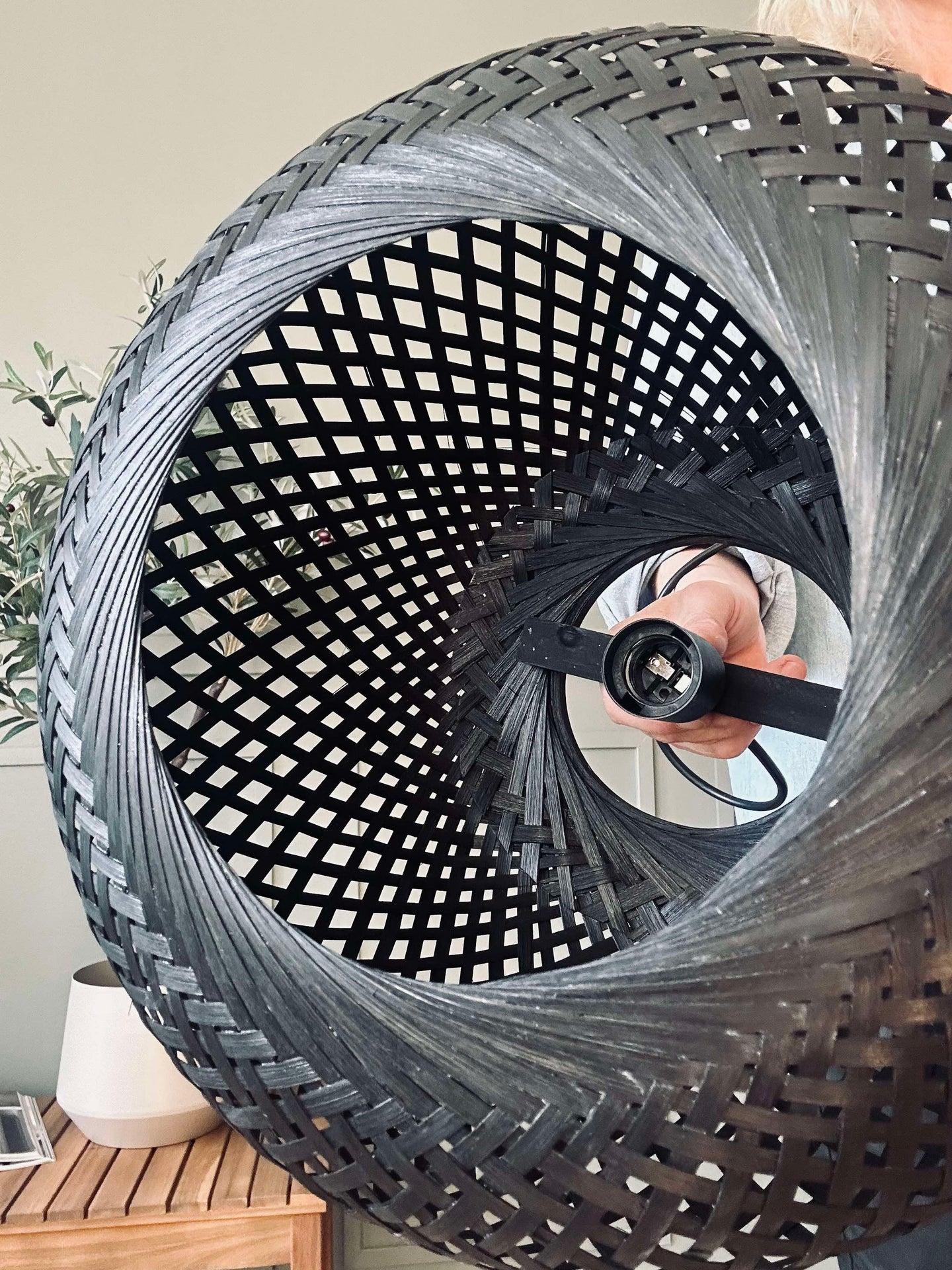 Bambu lampa - Svart dia 33