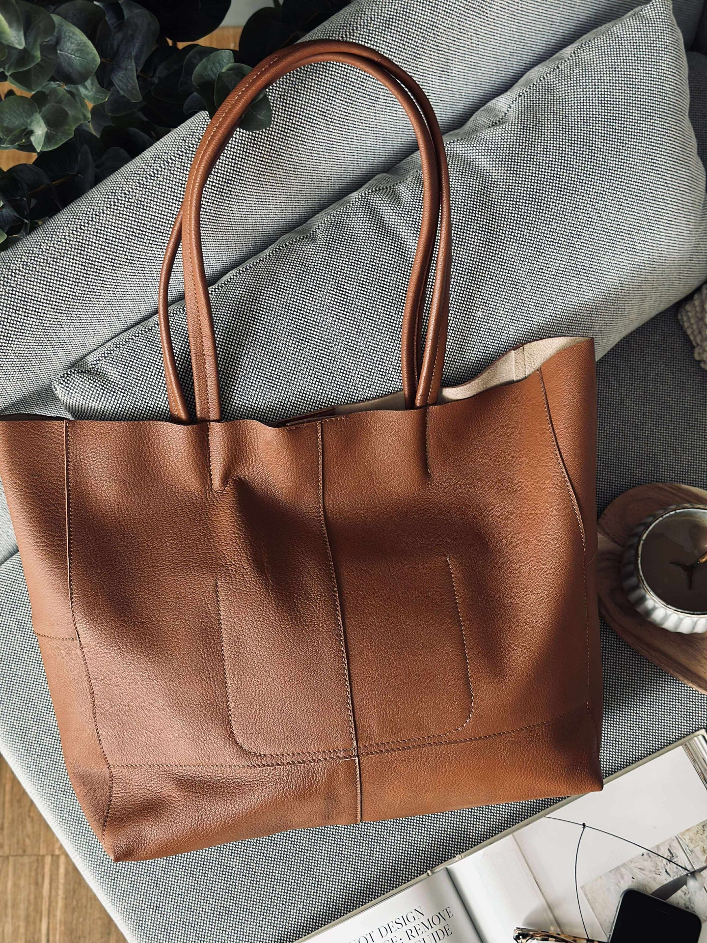 Shopper Daily i mjukt läder - Cognac