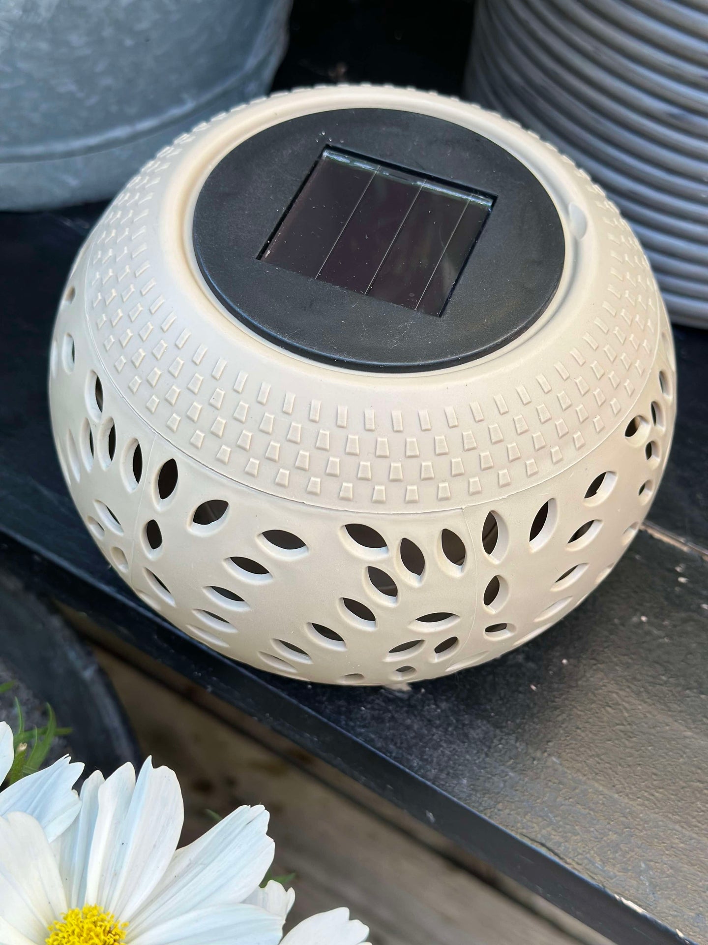 Solcellslykta FIONA - Beige