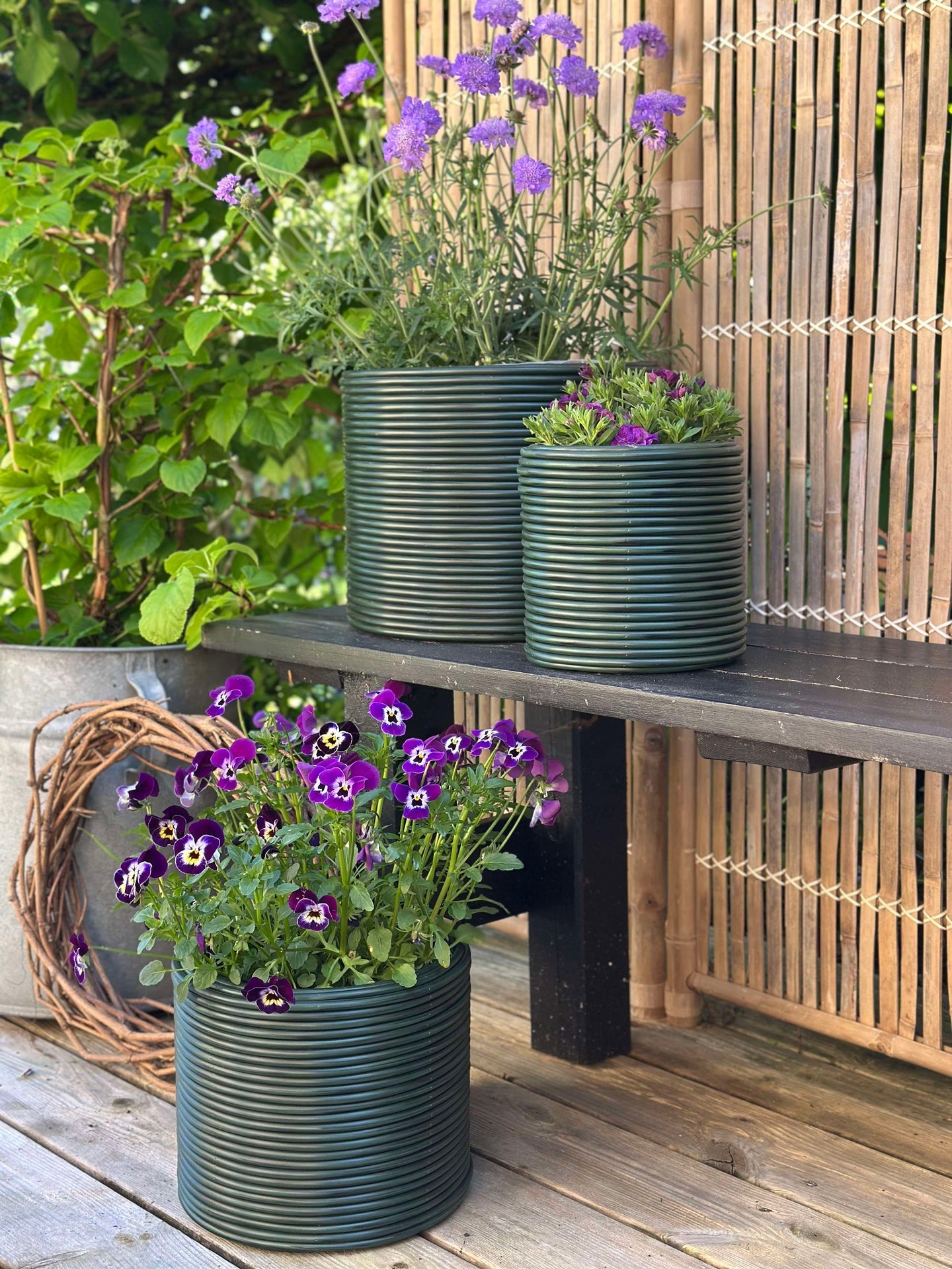 Grön Växtkorg - Set om 3 st.