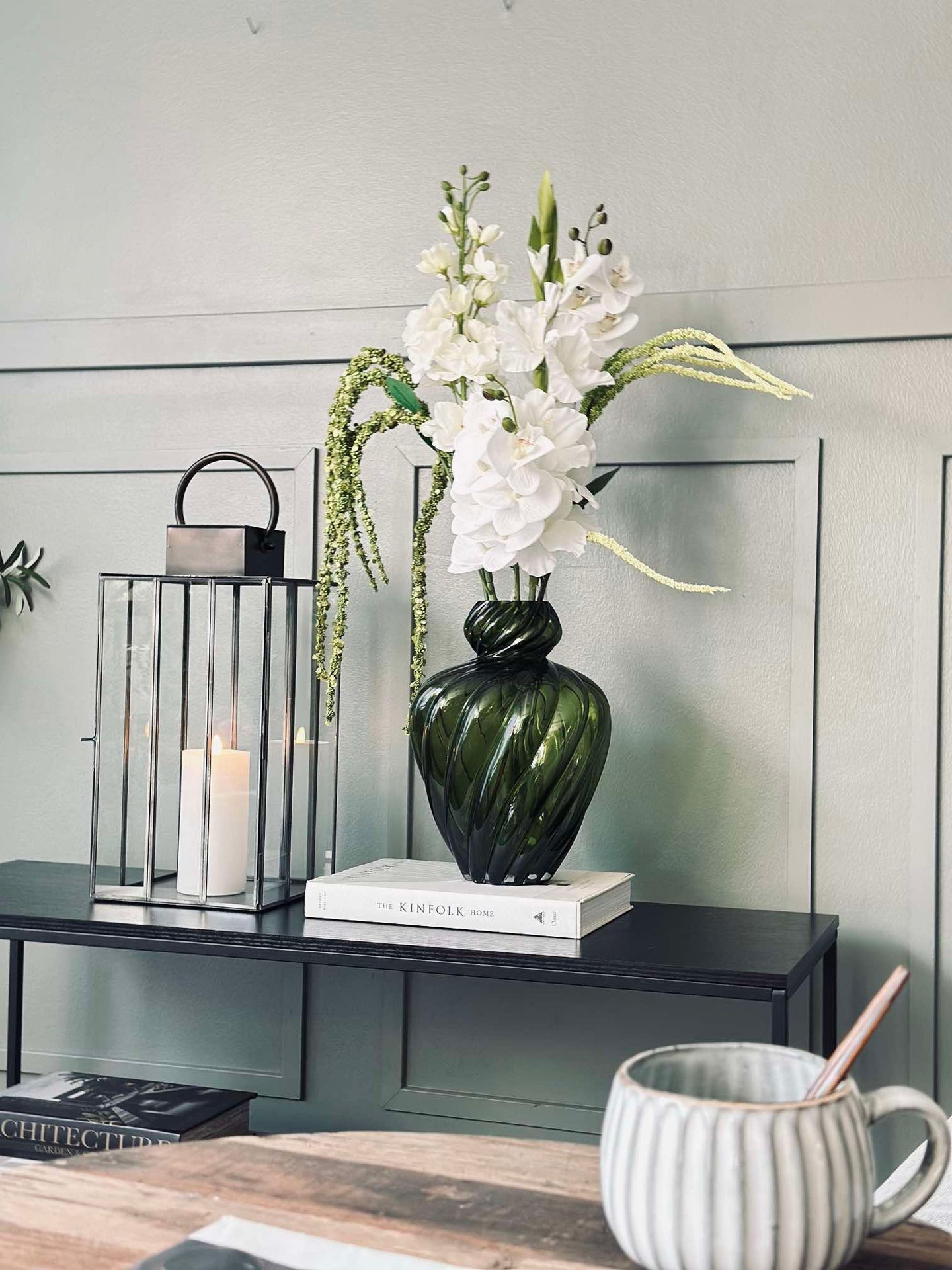 Vas ART grön munblåst