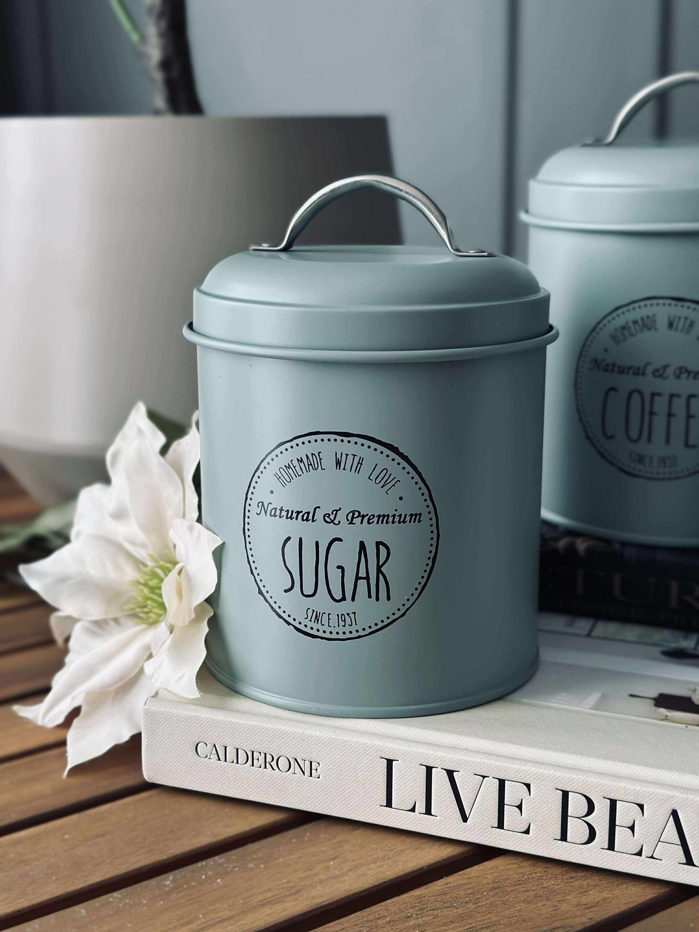 Förvaringsburkar 3 st - Dammig grön