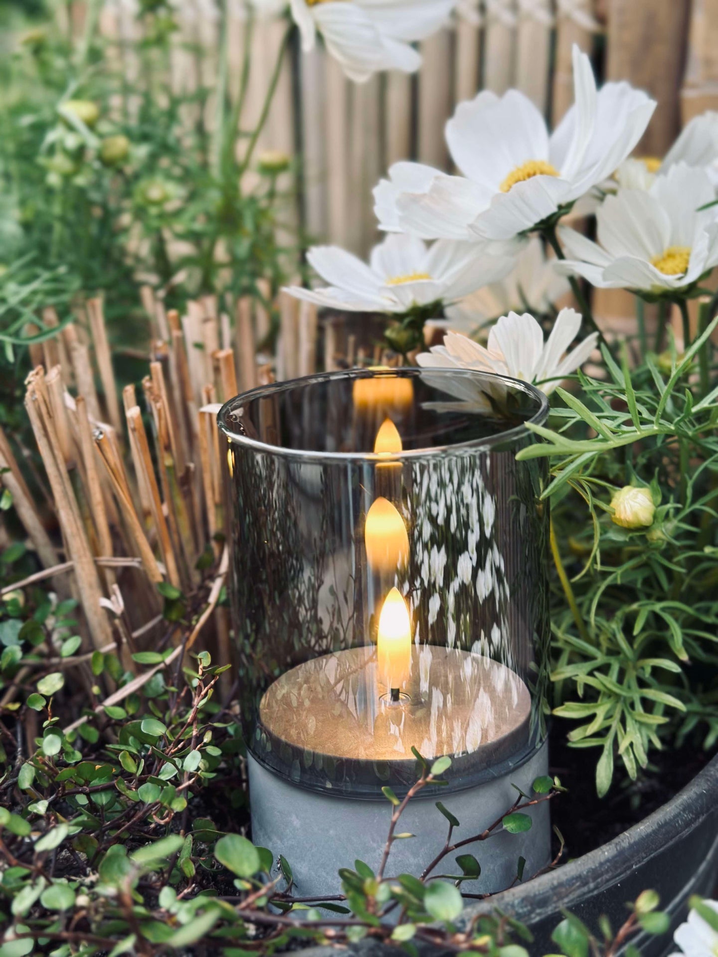 LED GREY Cylinder Set med 3 st - Godkänd för inne och ute
