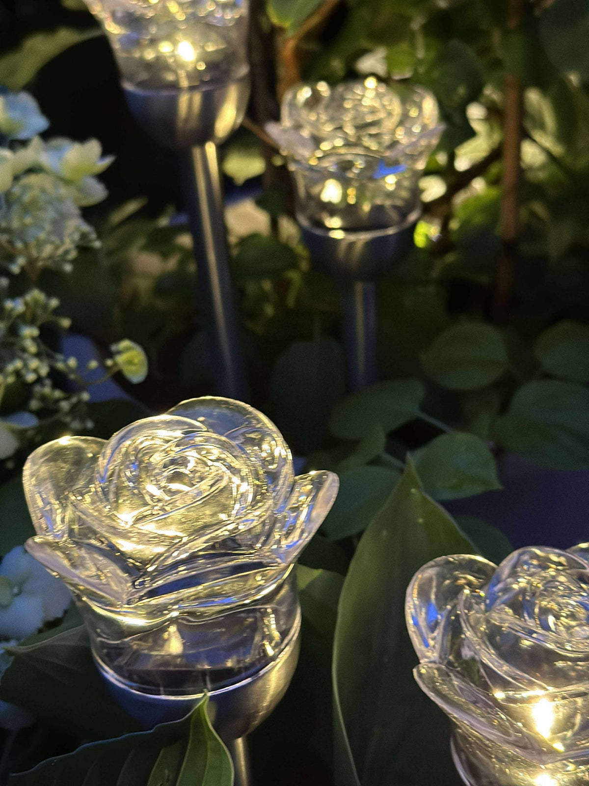 Fackla med solceller FLOWER – Set med 4 st