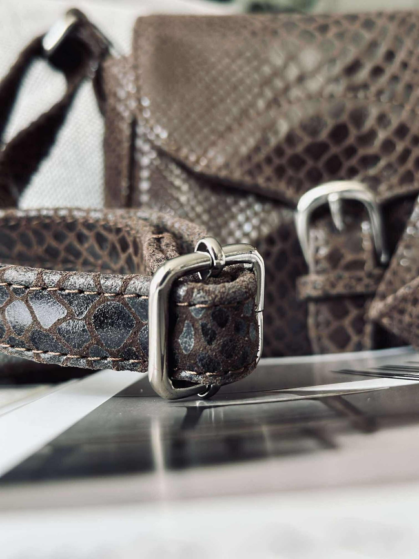 Crossbody Aura - Brown croco