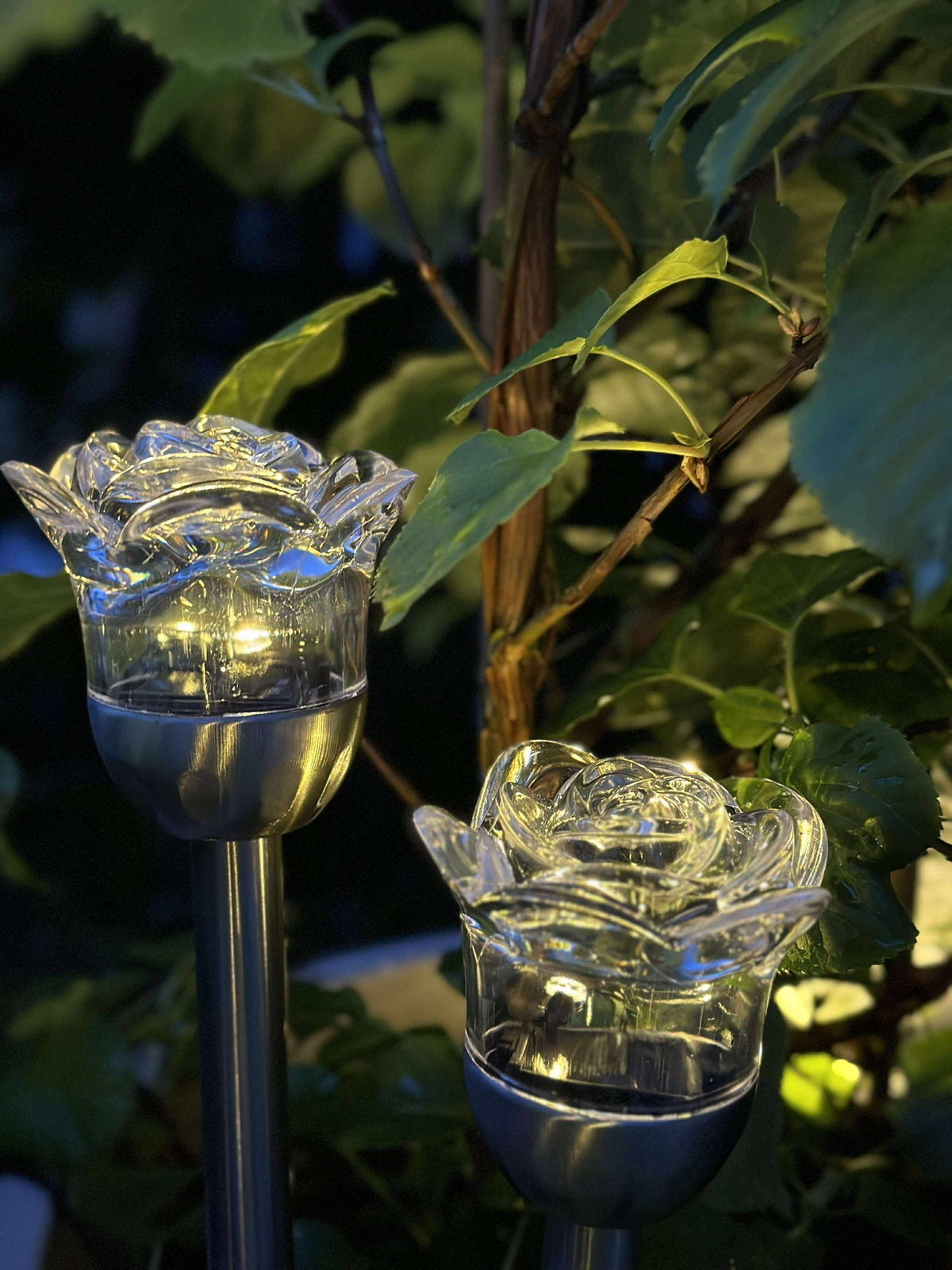 Fackla med solceller FLOWER – Set med 4 st