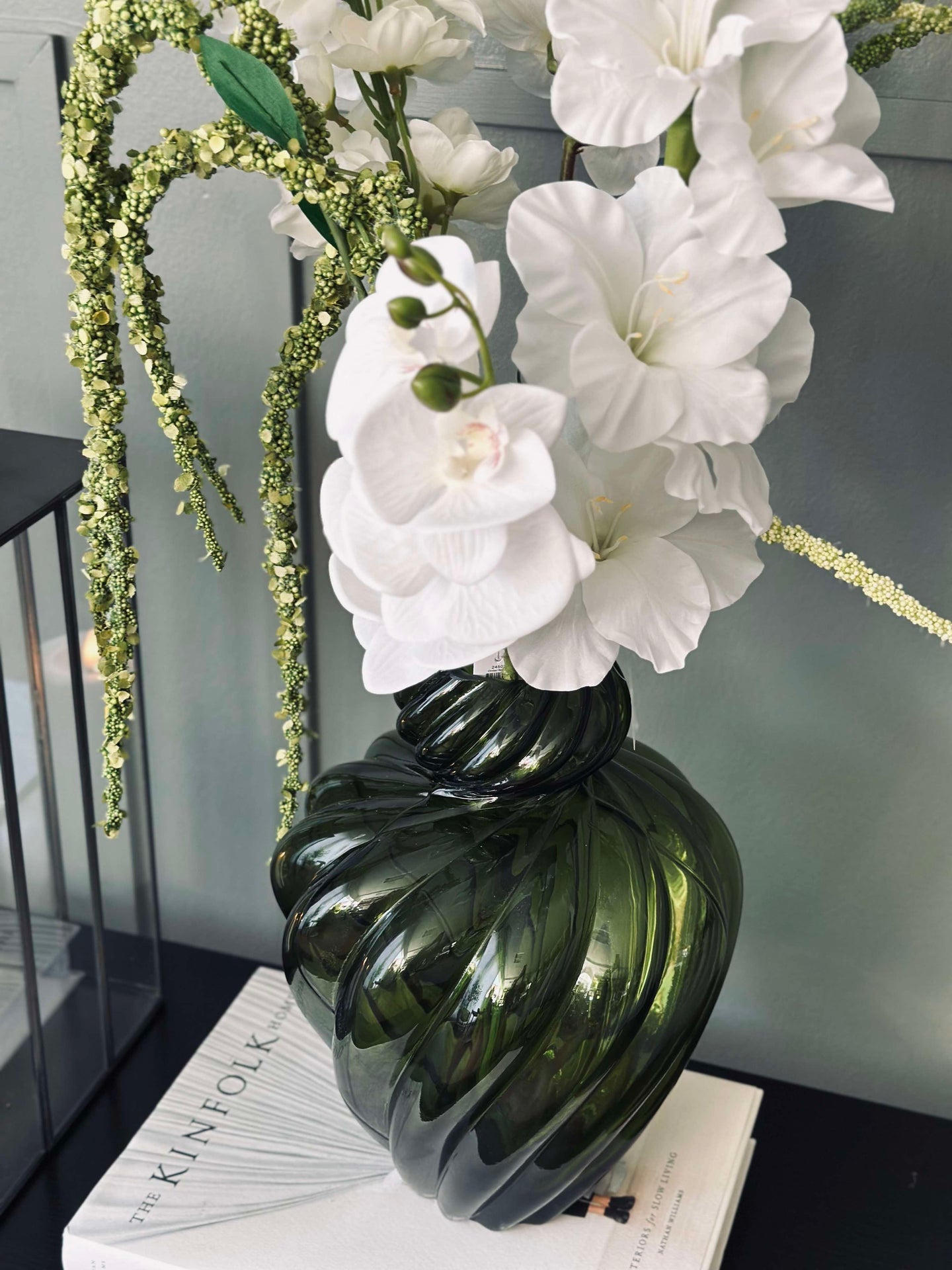 Vas ART grön munblåst