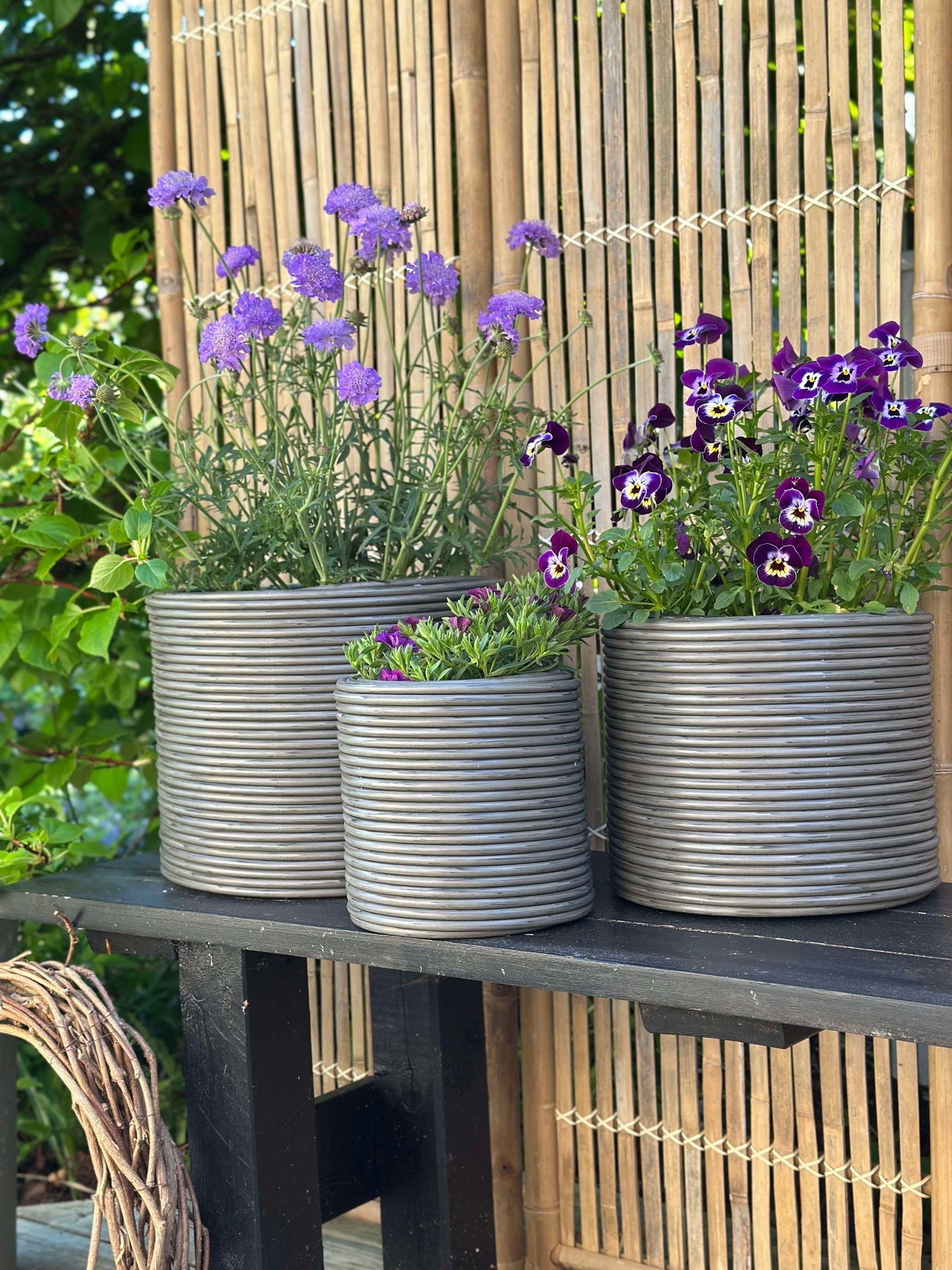 Växtkorg Grå - Set om 3 st.