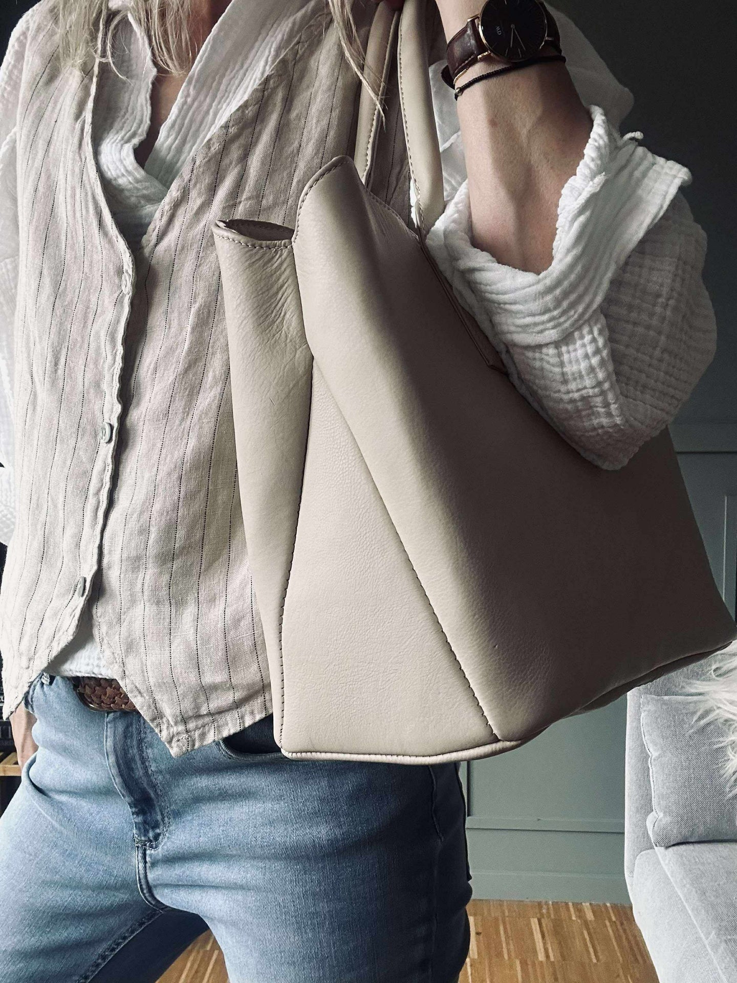 Arbetspåse / shopper – Mjuk sand