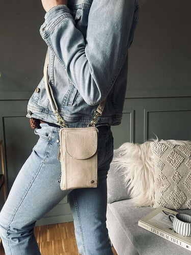 Mobilväska - Sand / guld