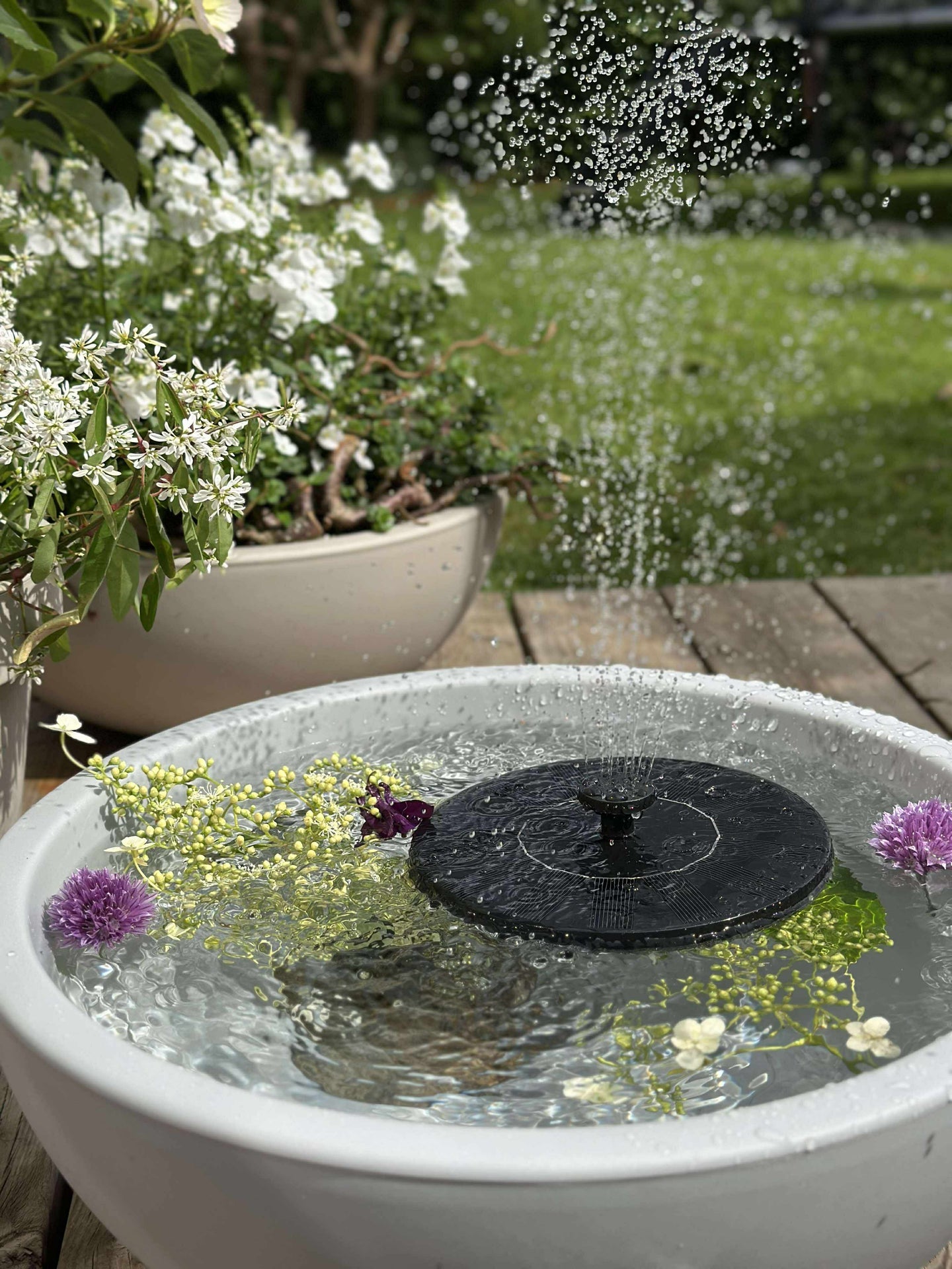 Spegelbassäng i återvunnen plast - Stone grey