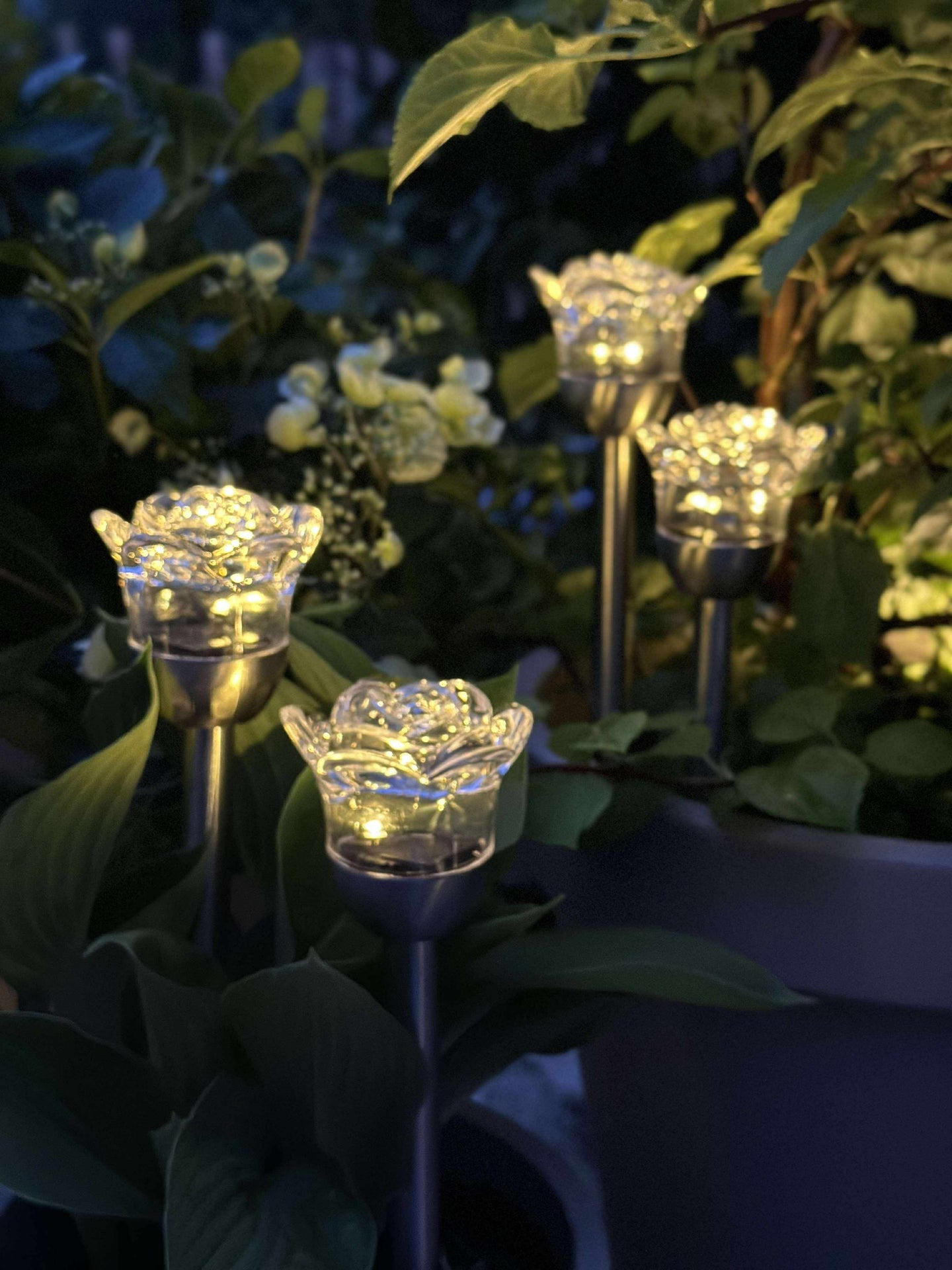 Fackla med solceller FLOWER – Set med 4 st