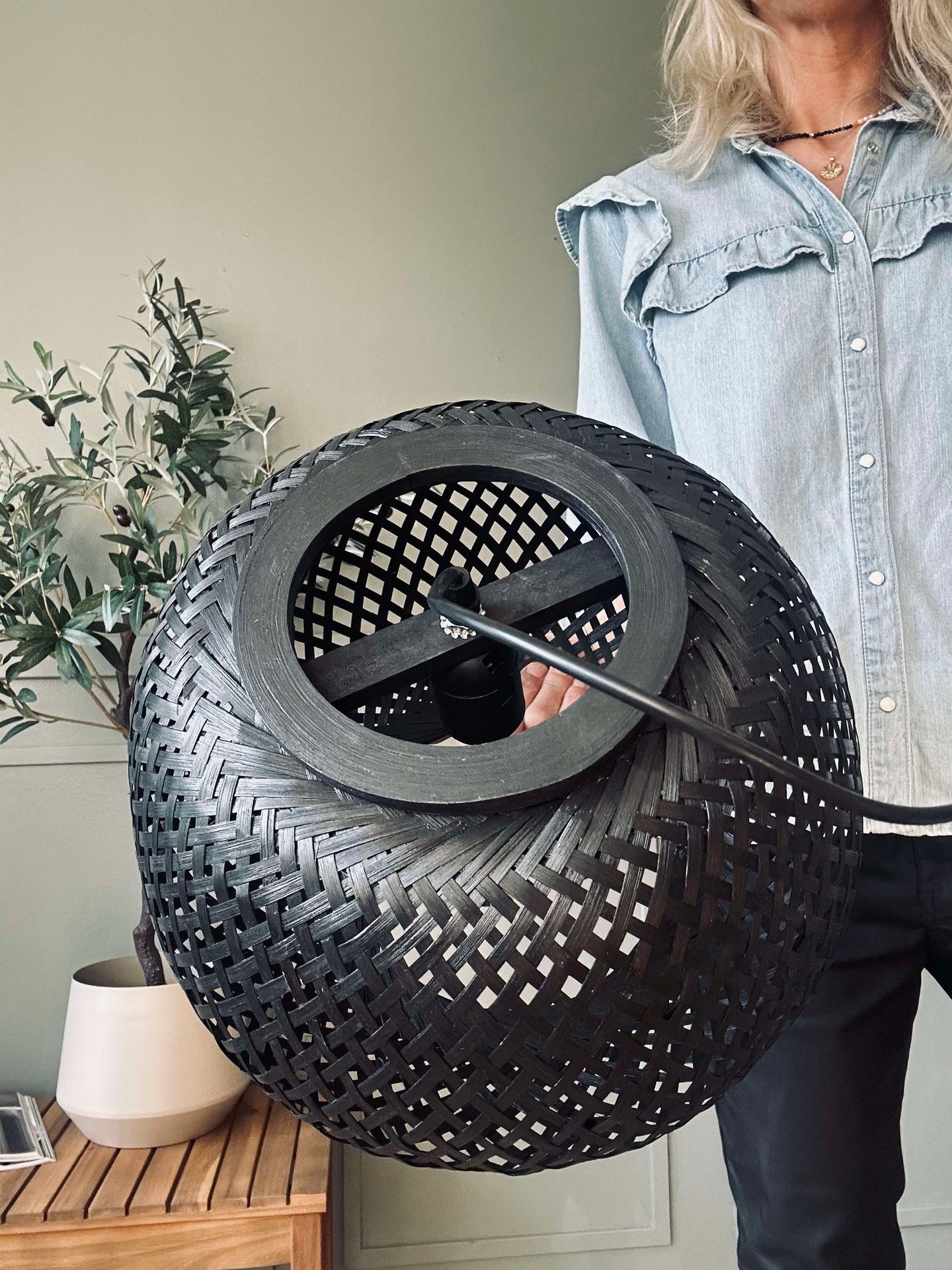 Bambu lampa - Svart dia 33