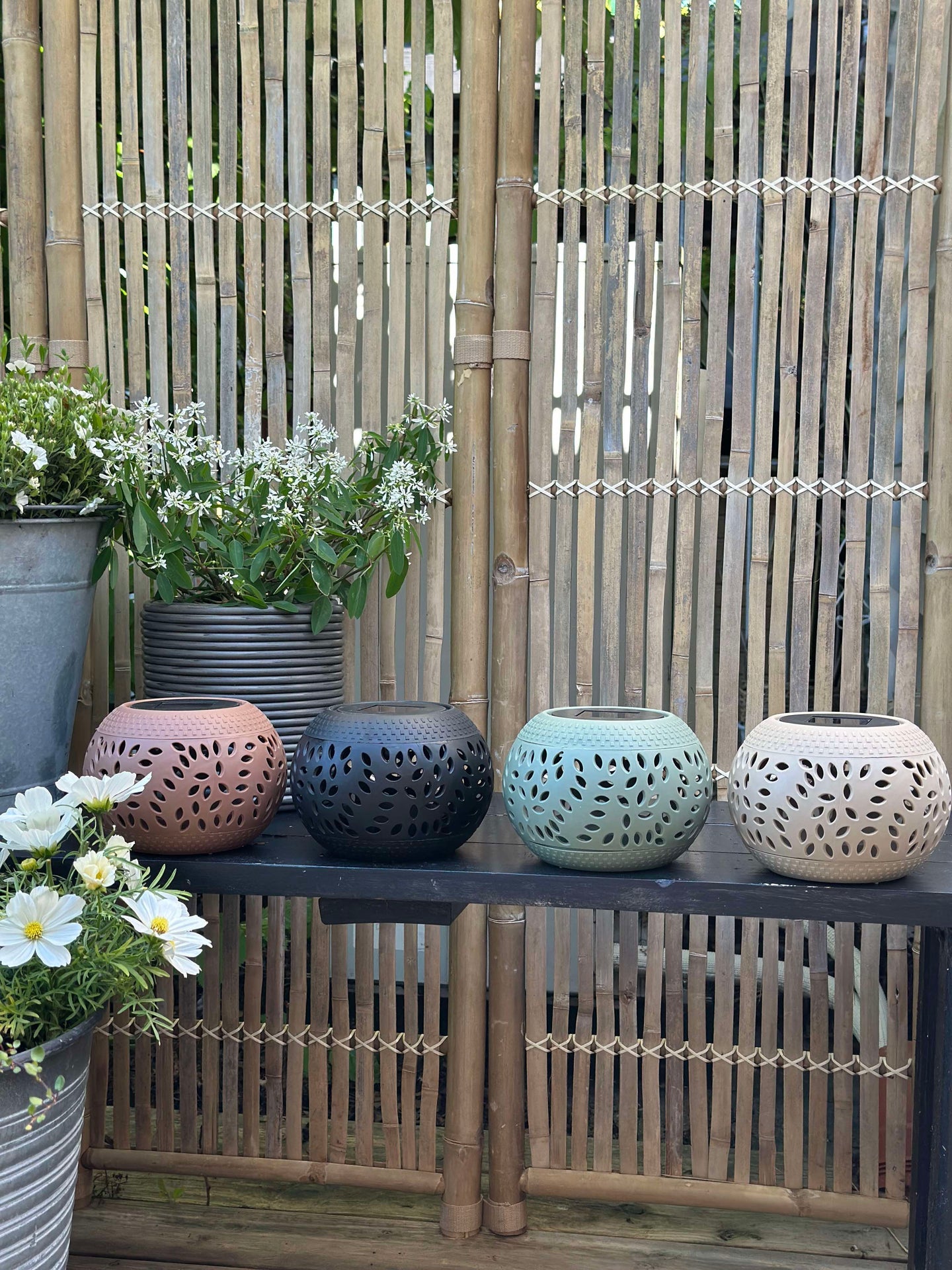 Solcellslykta FIONA - Beige